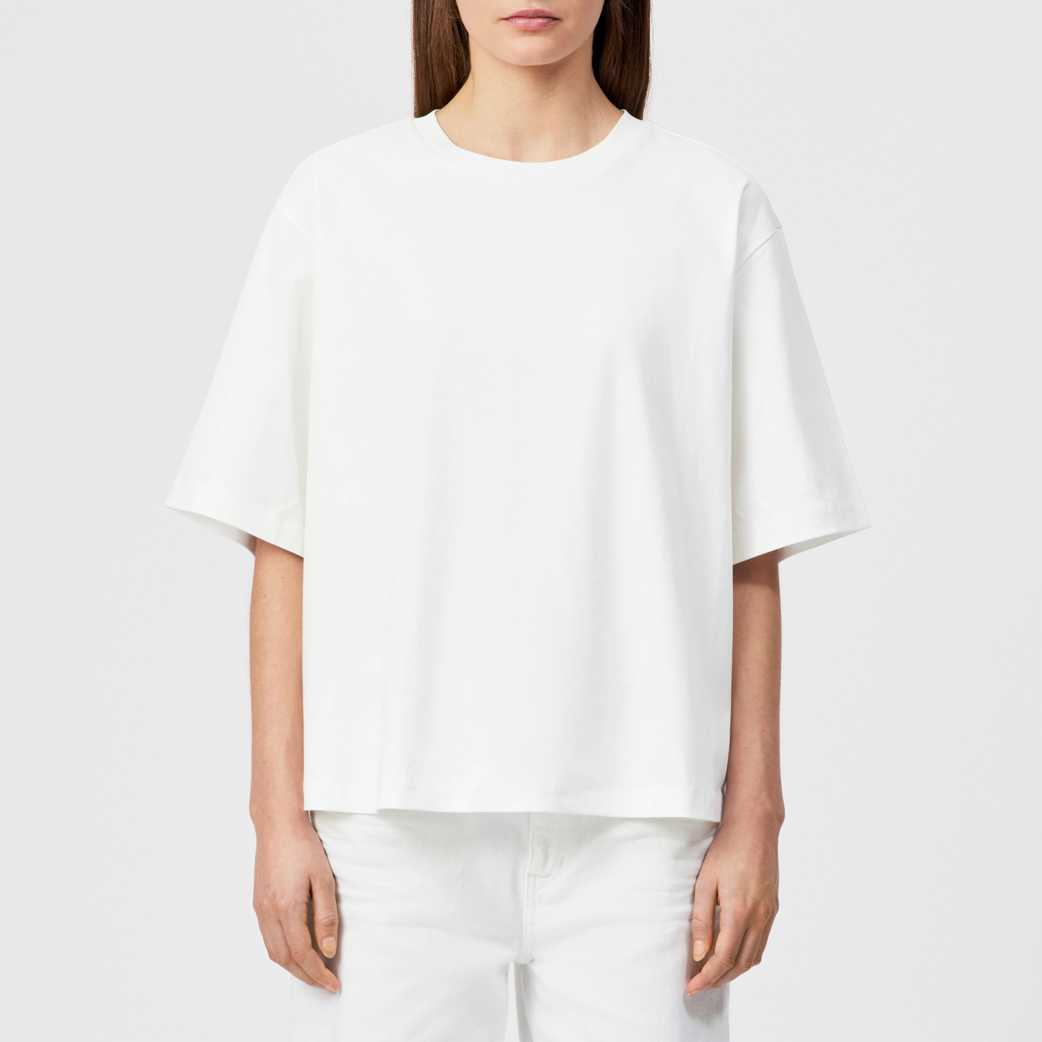 PINARA - Boxy oversized T-shirt in pure cotton - women - white - Frontansicht
