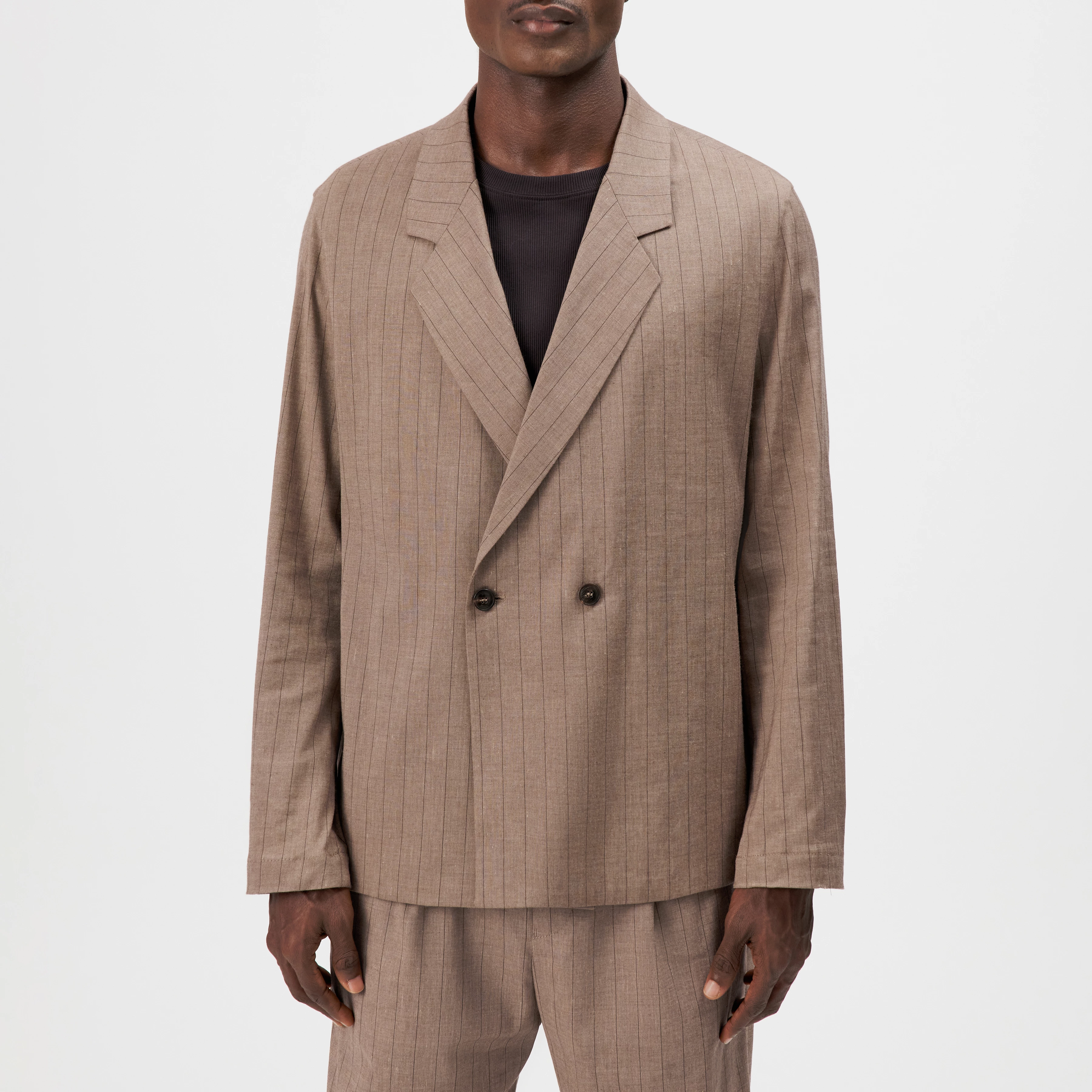 MALIGO - Veste croisée en mélange de viscose - men - marron - Frontansicht