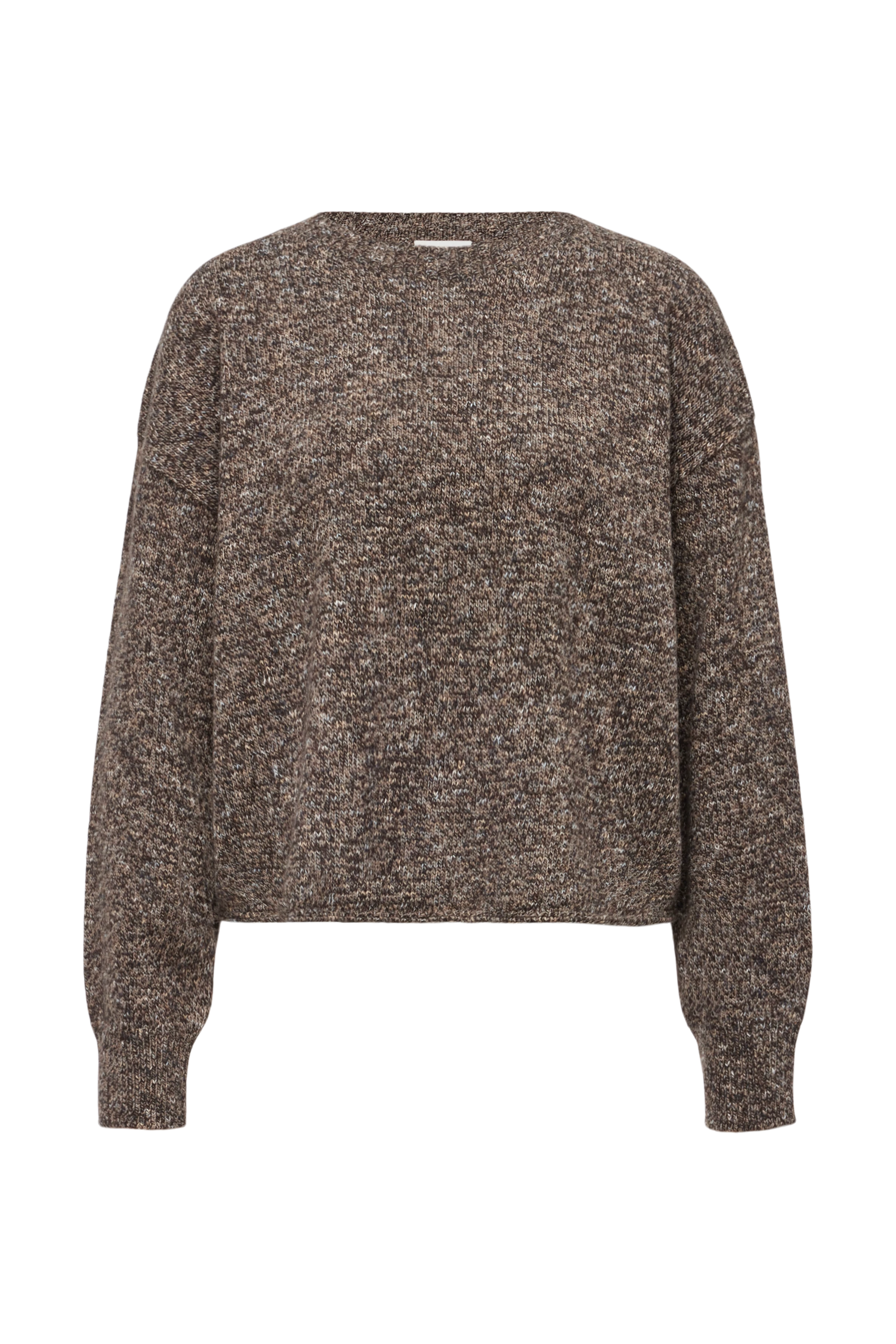 MALESE - Verkürzter Pullover in Woll-Baumwollmix - Damen - braun - Freisteller Frontansicht