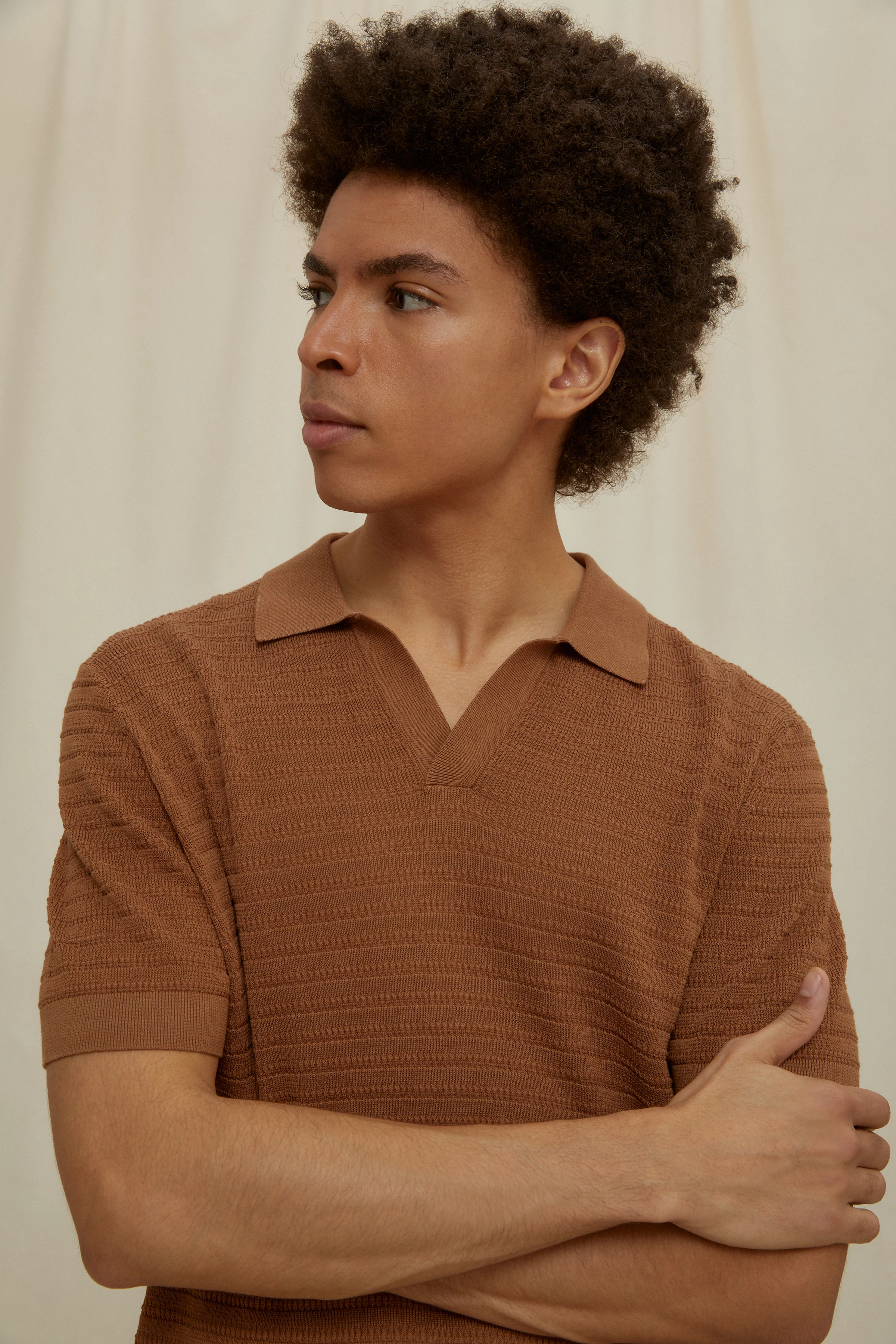 BRAIAN - poloshirt - heren - bruin - Frontansicht