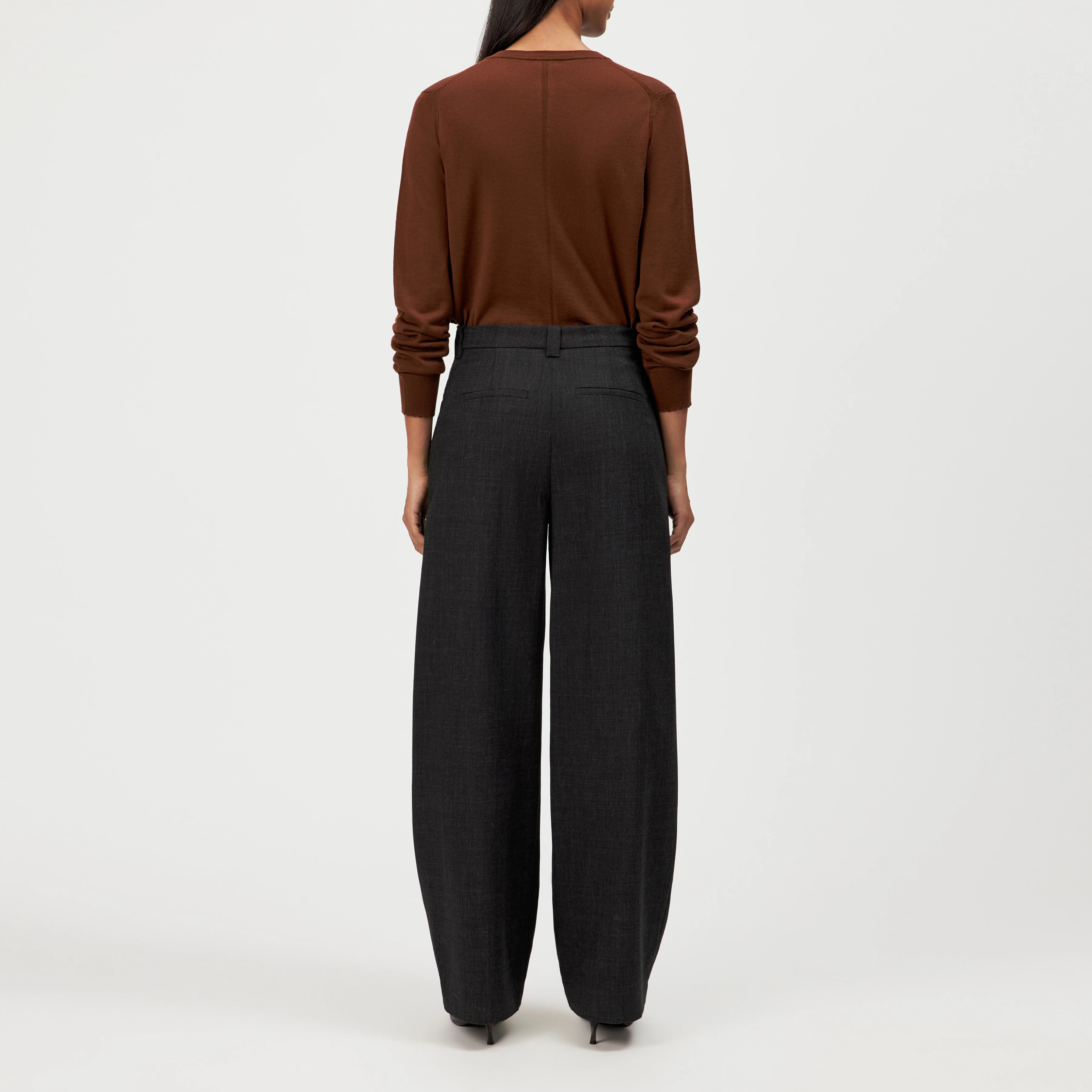 UNPACK - Pleated Trousers, Regular Fit - women - grey - Rückansicht