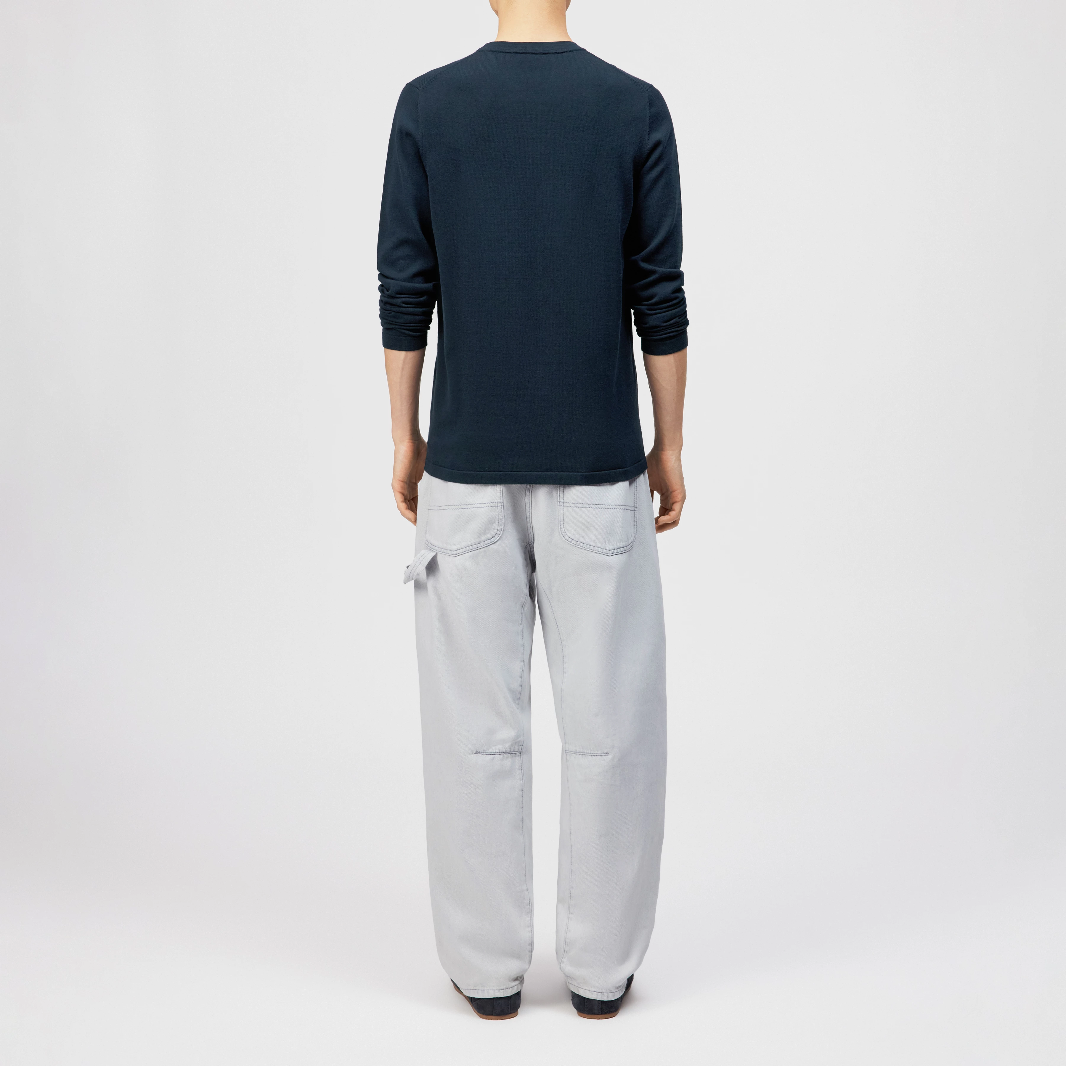 IRMINO - Long sleeve in pure cotton - men - blue - Rückansicht
