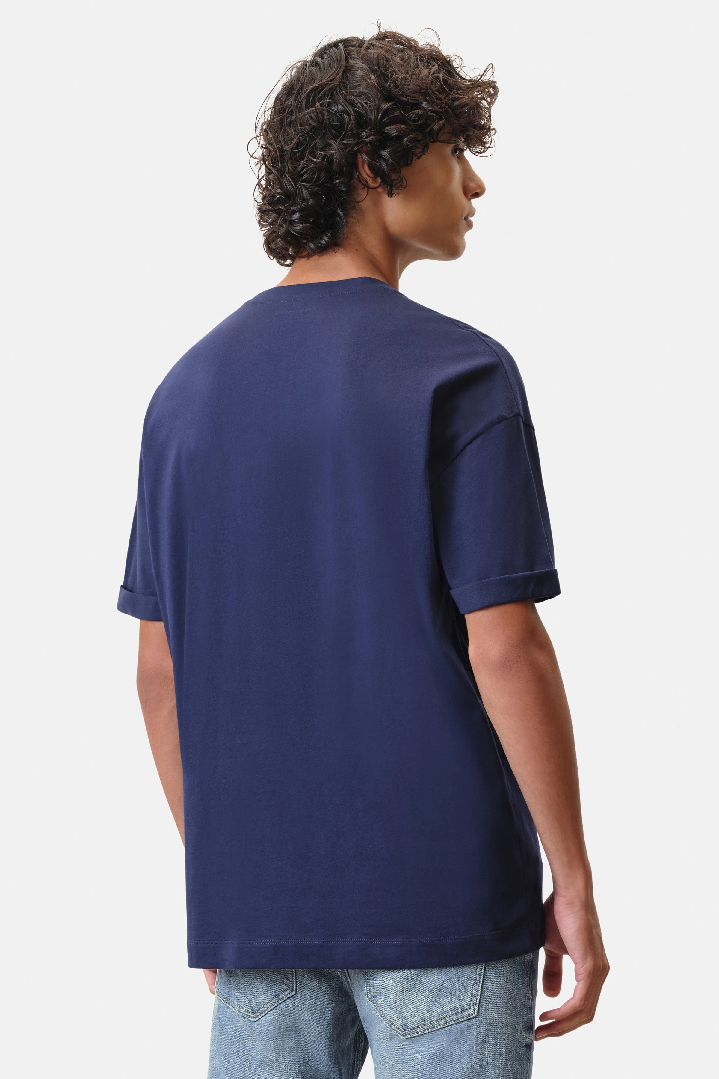 THILO - relaxed fit t-shirt in cotton - men - blue - Rückansicht