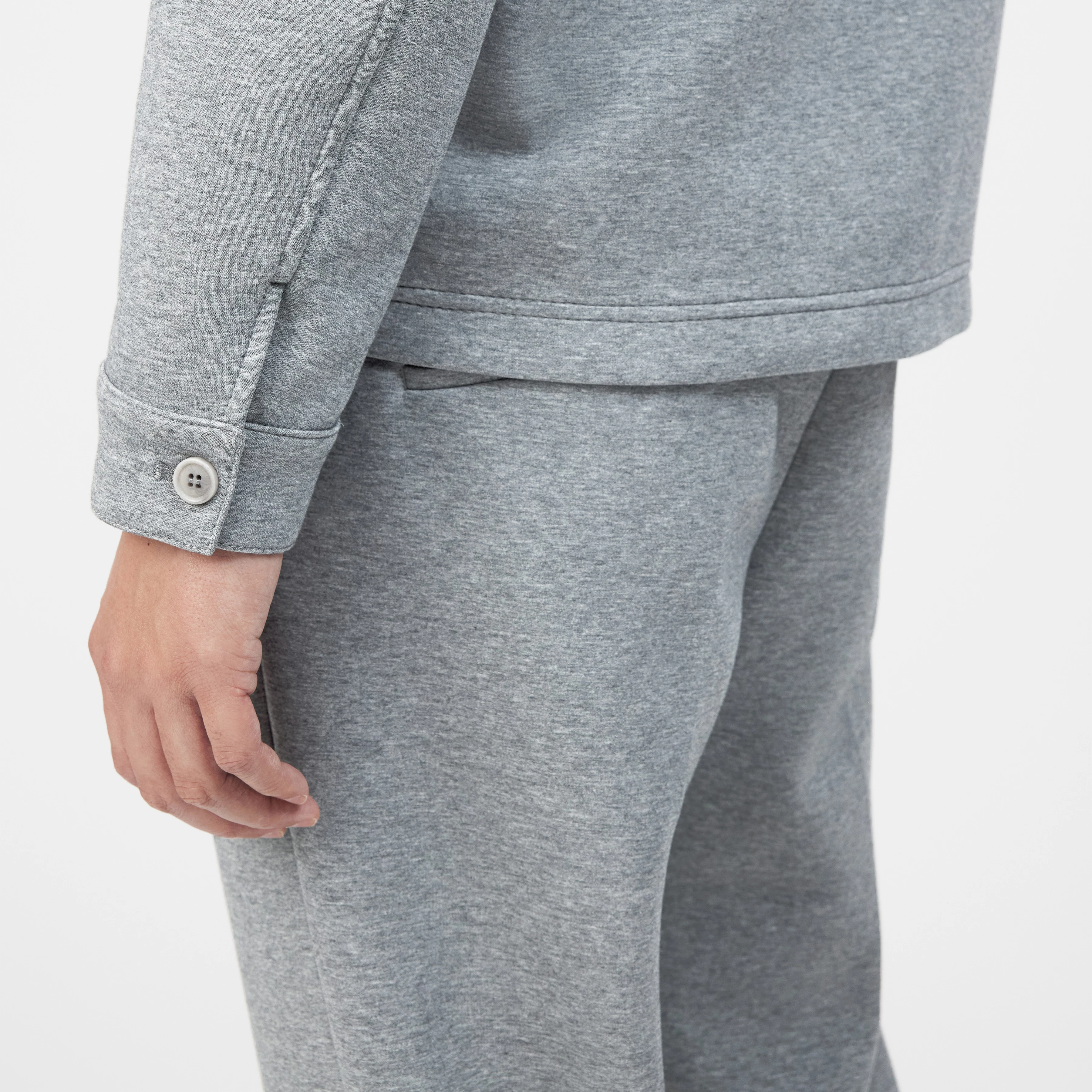 JERSON - Jersey blend jacket - men - grey - Detailansicht am Model