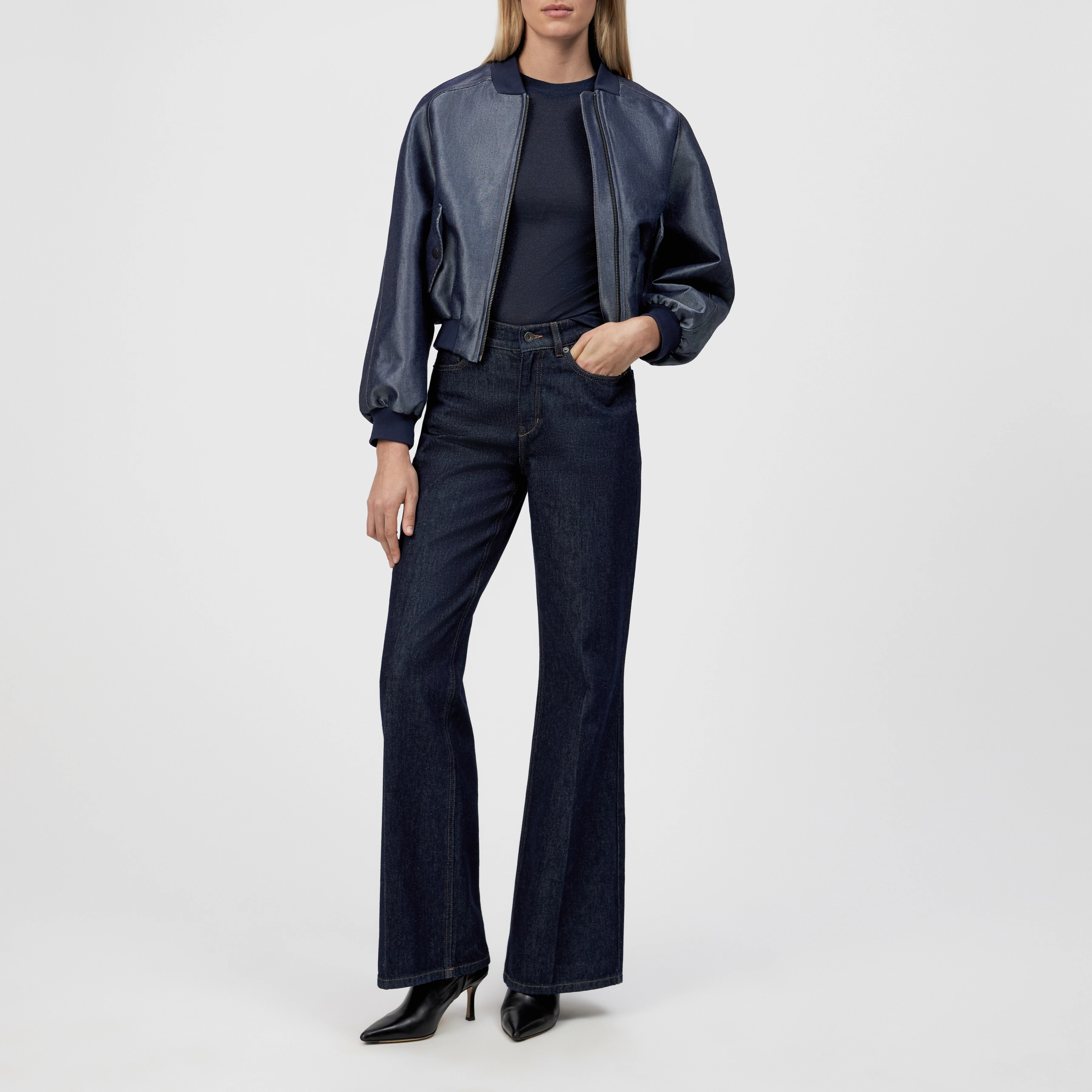 MARHAM - Blousonjacke in Blue Denim - Damen - blau - Ganzkörper-Frontansicht