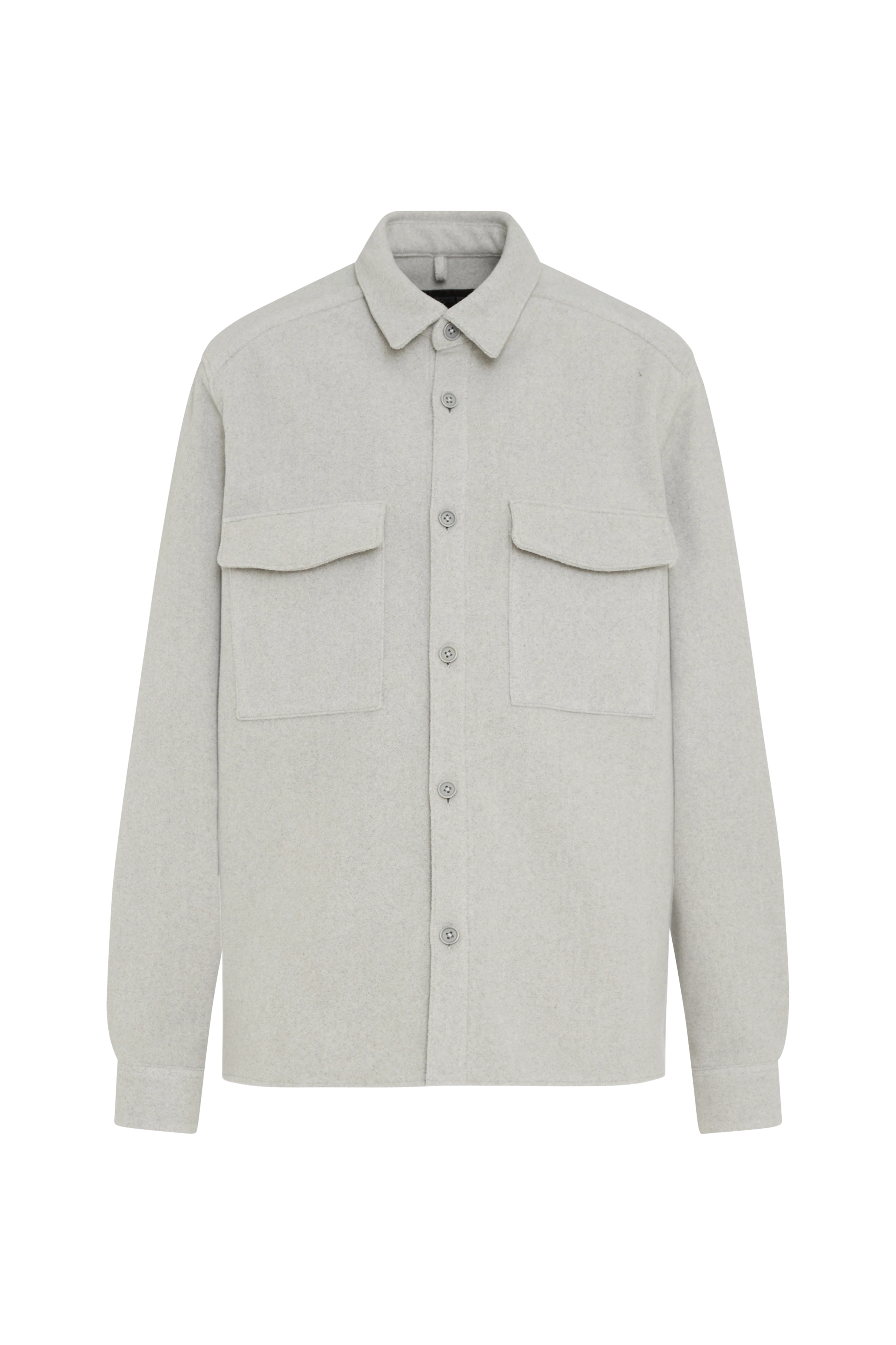 GUNRAY - Relaxed Fit Overshirt in Fleece - Herren - grau - Freisteller Frontansicht