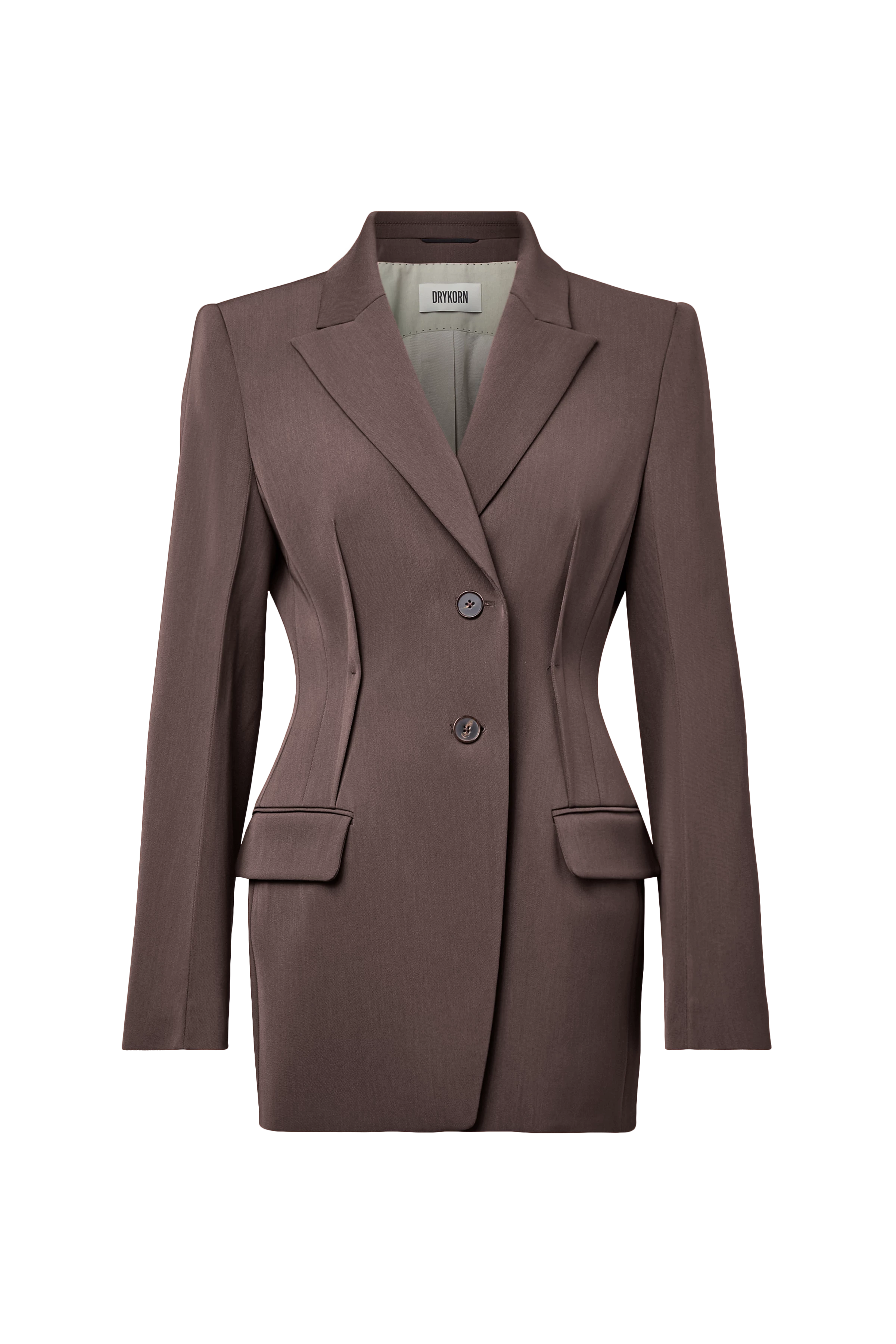 BROCKLEY - Blazer ajusté à un bouton en techno-twill - women - marron - Freisteller Frontansicht
