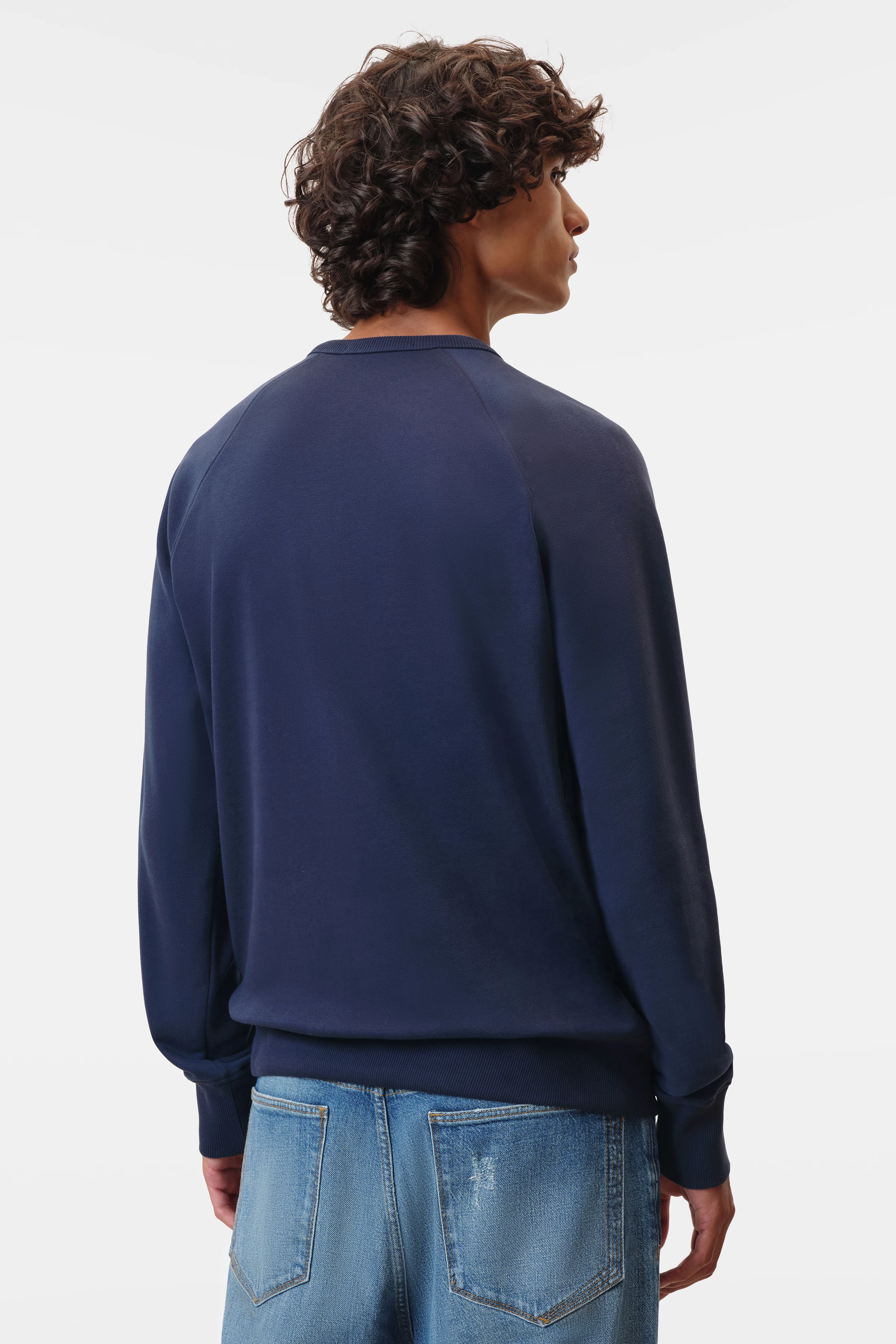 FLORENZ - Sweatshirt in gebrushtem French Terry - Herren - blau - Rückansicht