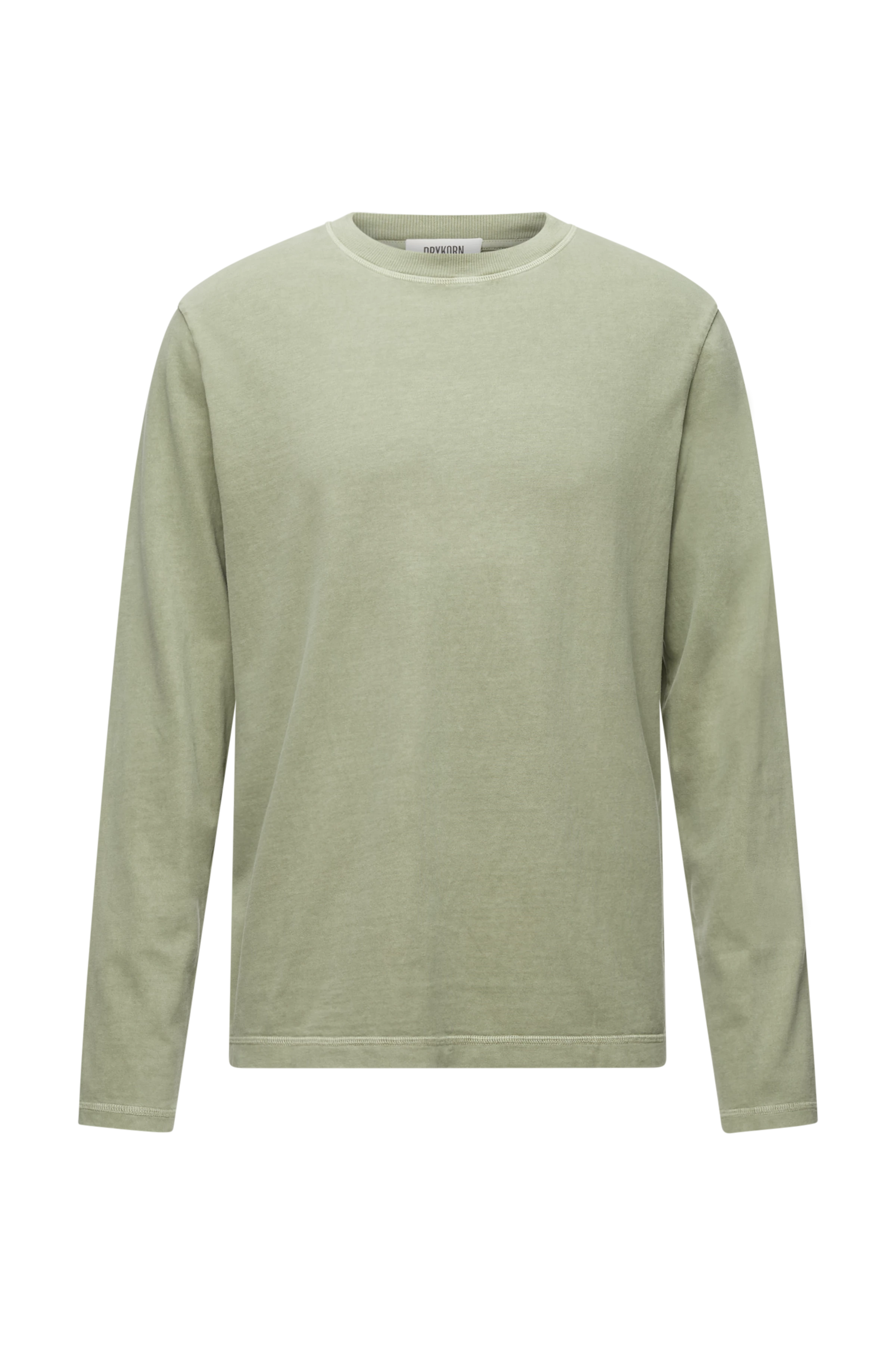 TALDOR - Longsleeve in garment-washed look - men - green - Freisteller Frontansicht