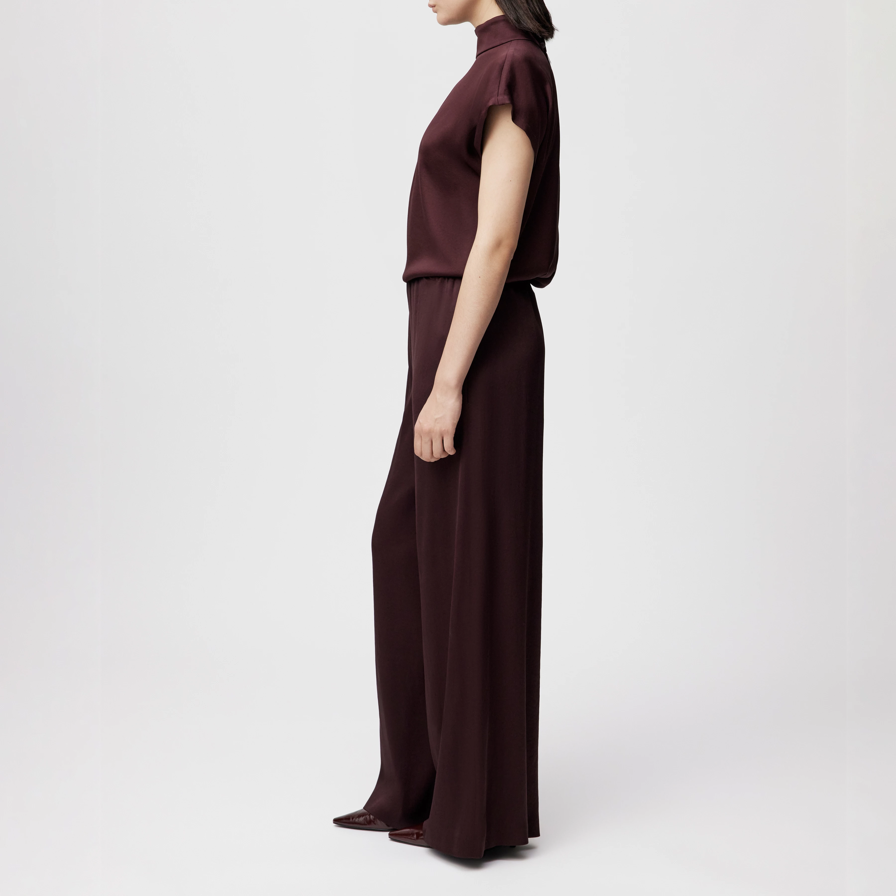 TWEEZER - Weite Hose in Satin - Damen - rot - Seitenansicht