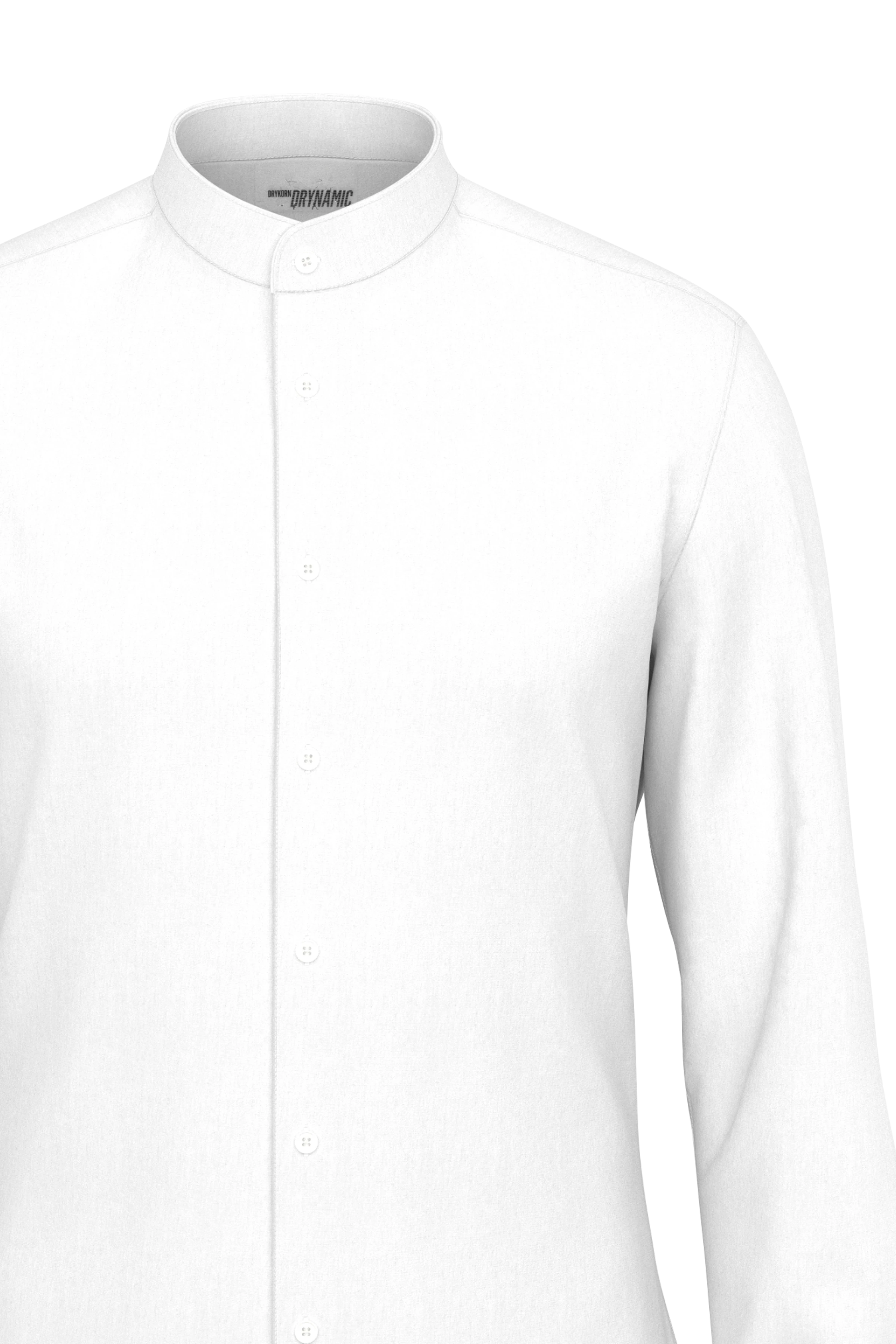 TIO - Slim fit overhemd van elastisch katoen - heren - wit - Freisteller Detailansicht