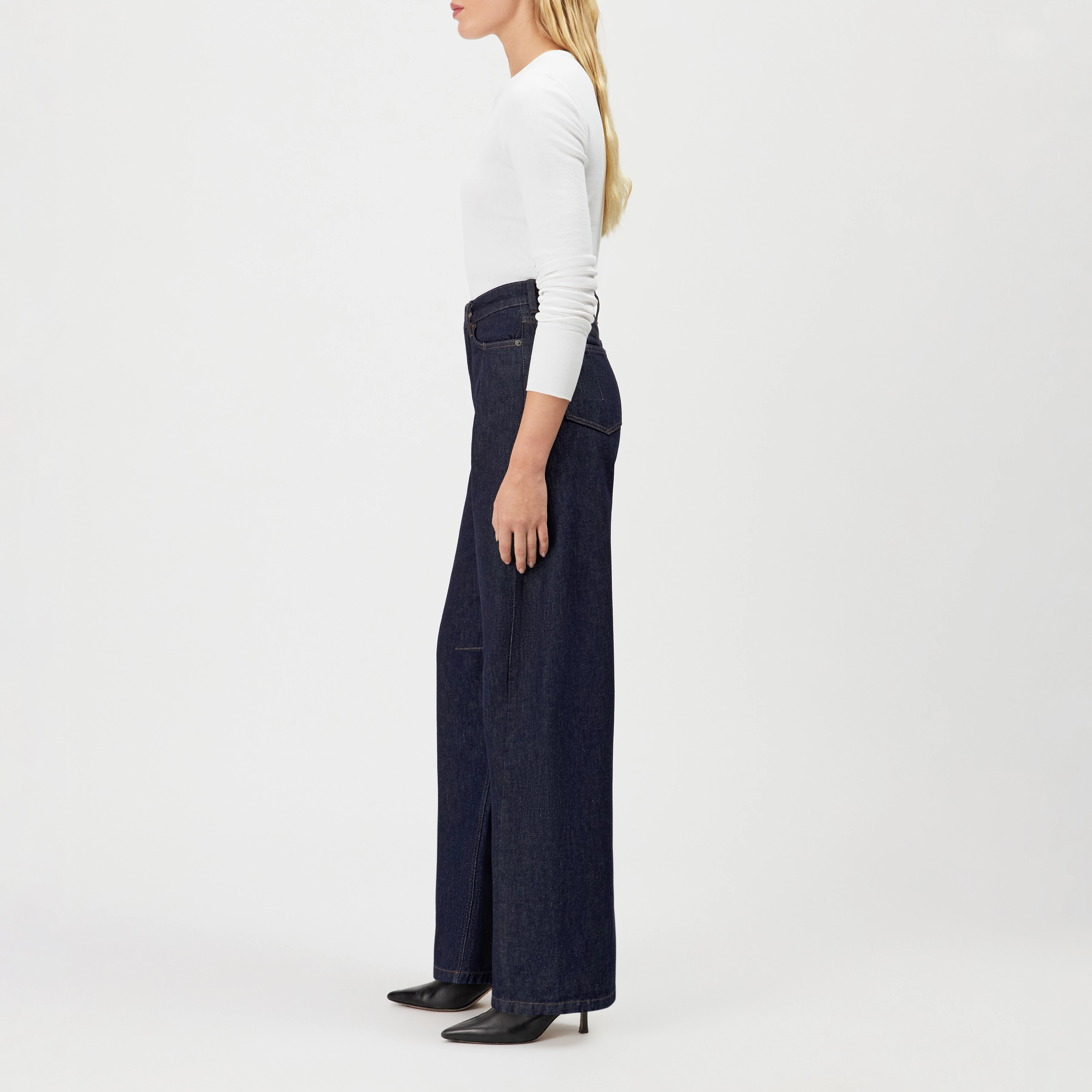 LIABLE - High Waist Denim mit Barrell Leg in authentischem Denim - Damen - blau - Seitenansicht
