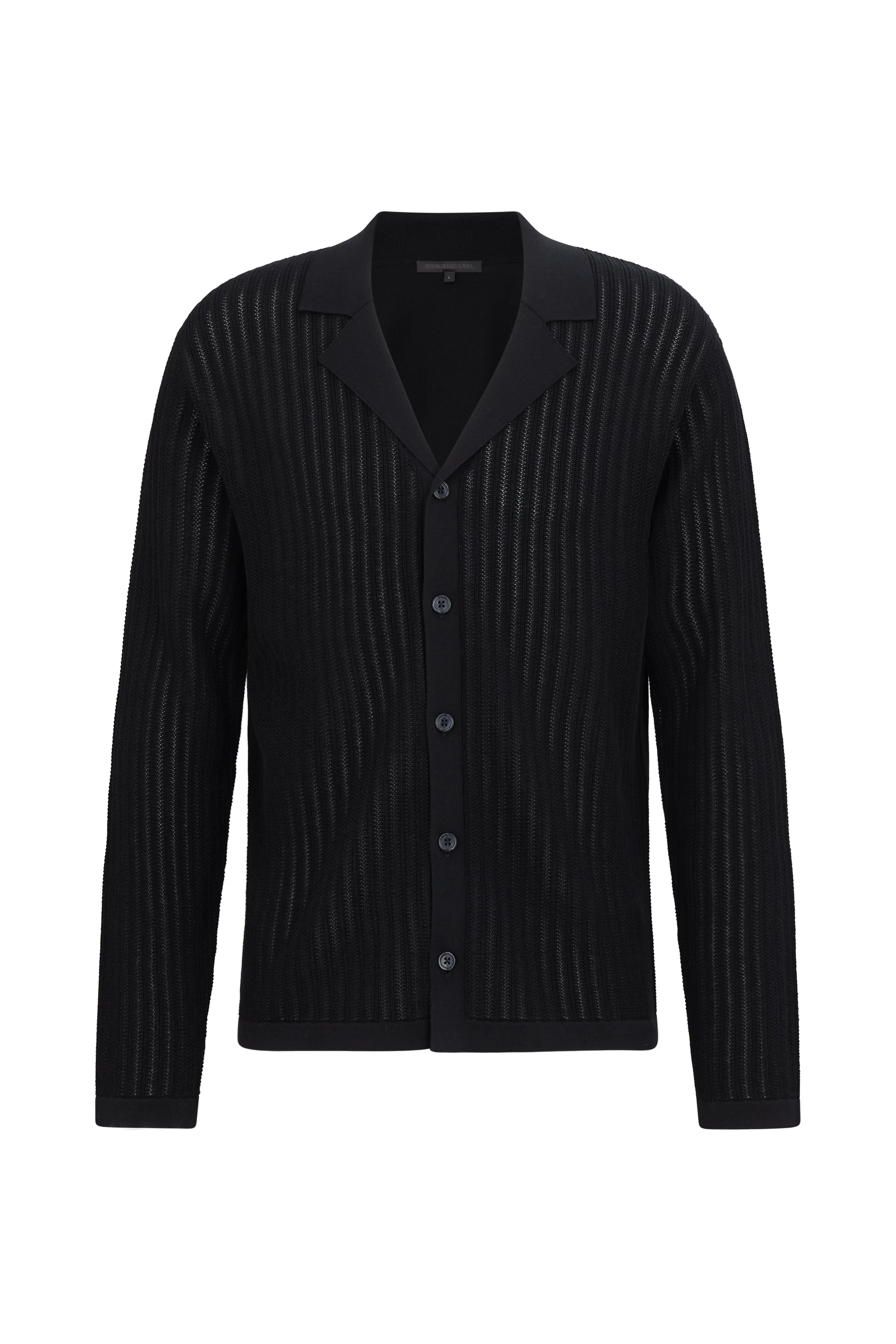 RAYMONT - Cardigan in mercerised cotton - men - Natural Aluminium - Freisteller Frontansicht