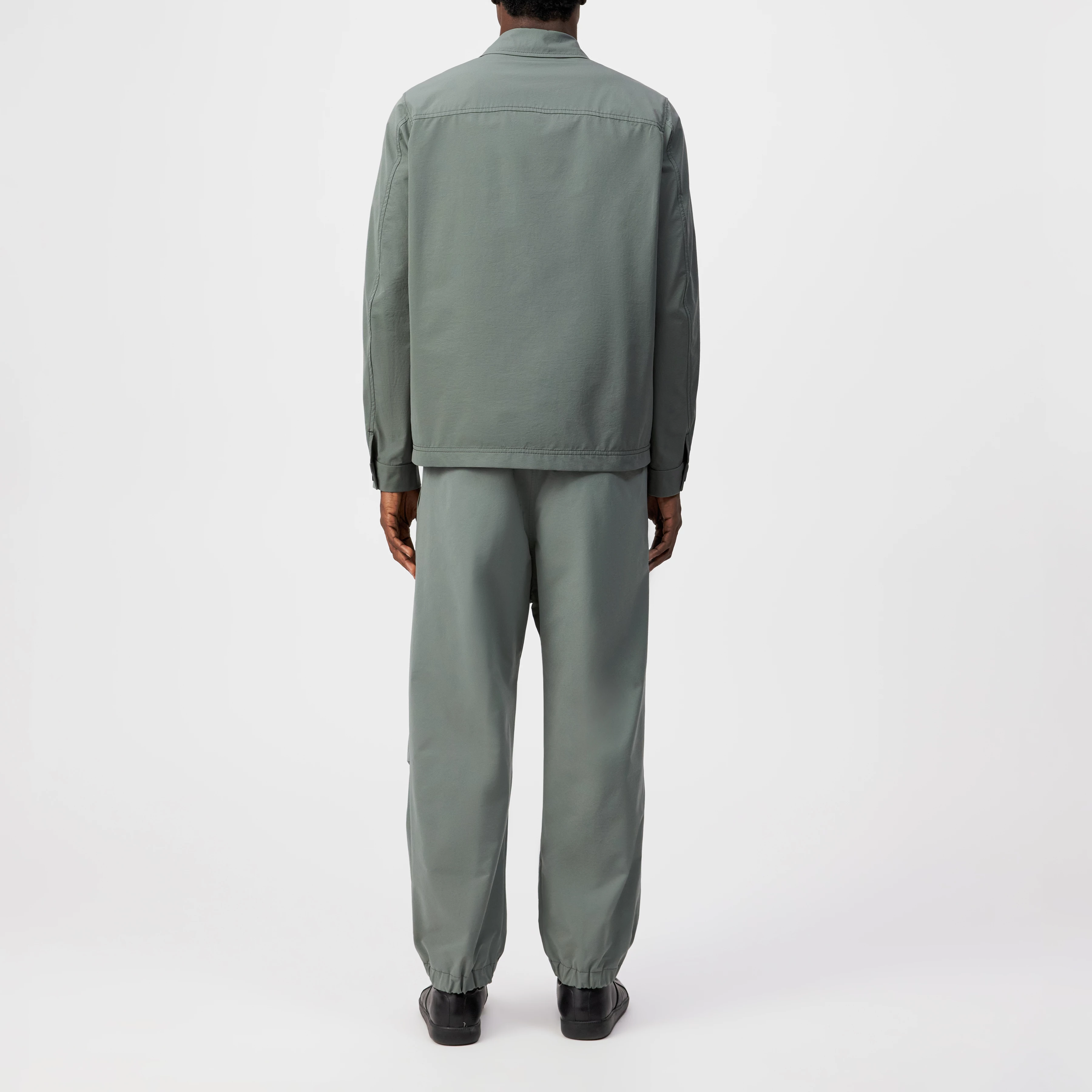 JERSON - Regular Fit Zip Jacket in Techno Stretch - men - green - Rückansicht