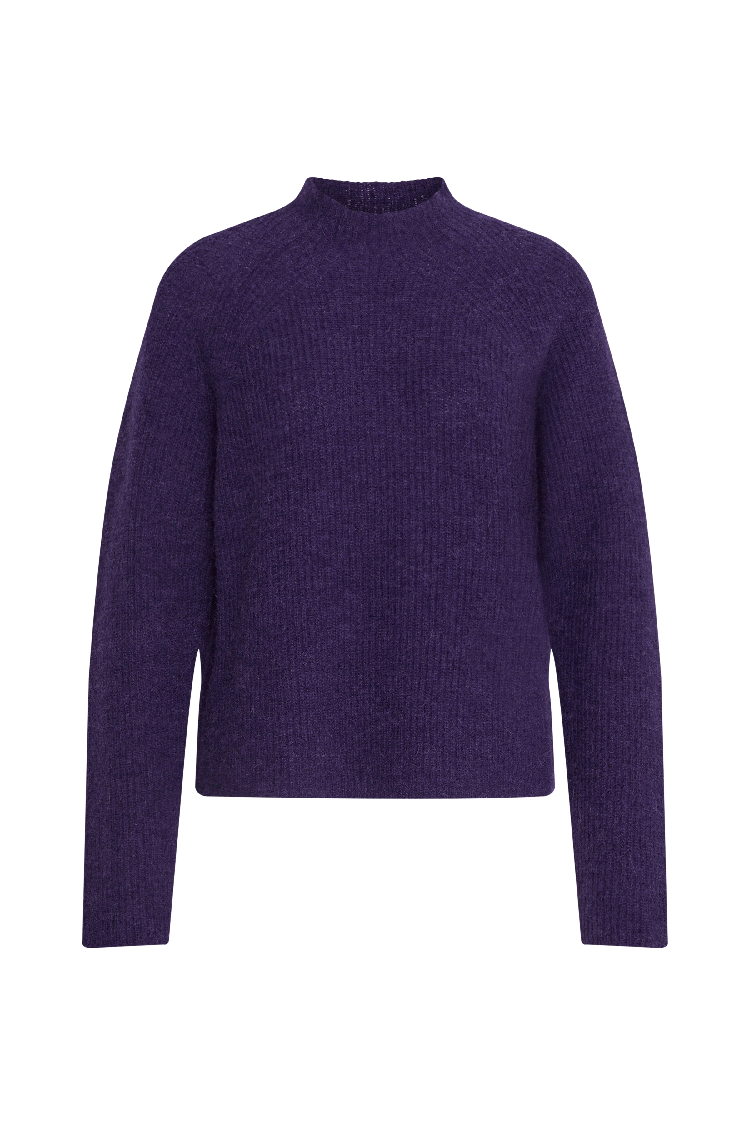 IONYA - Sweater with mini turtle neck in alpaca wool mix - women - purple - Freisteller Frontansicht