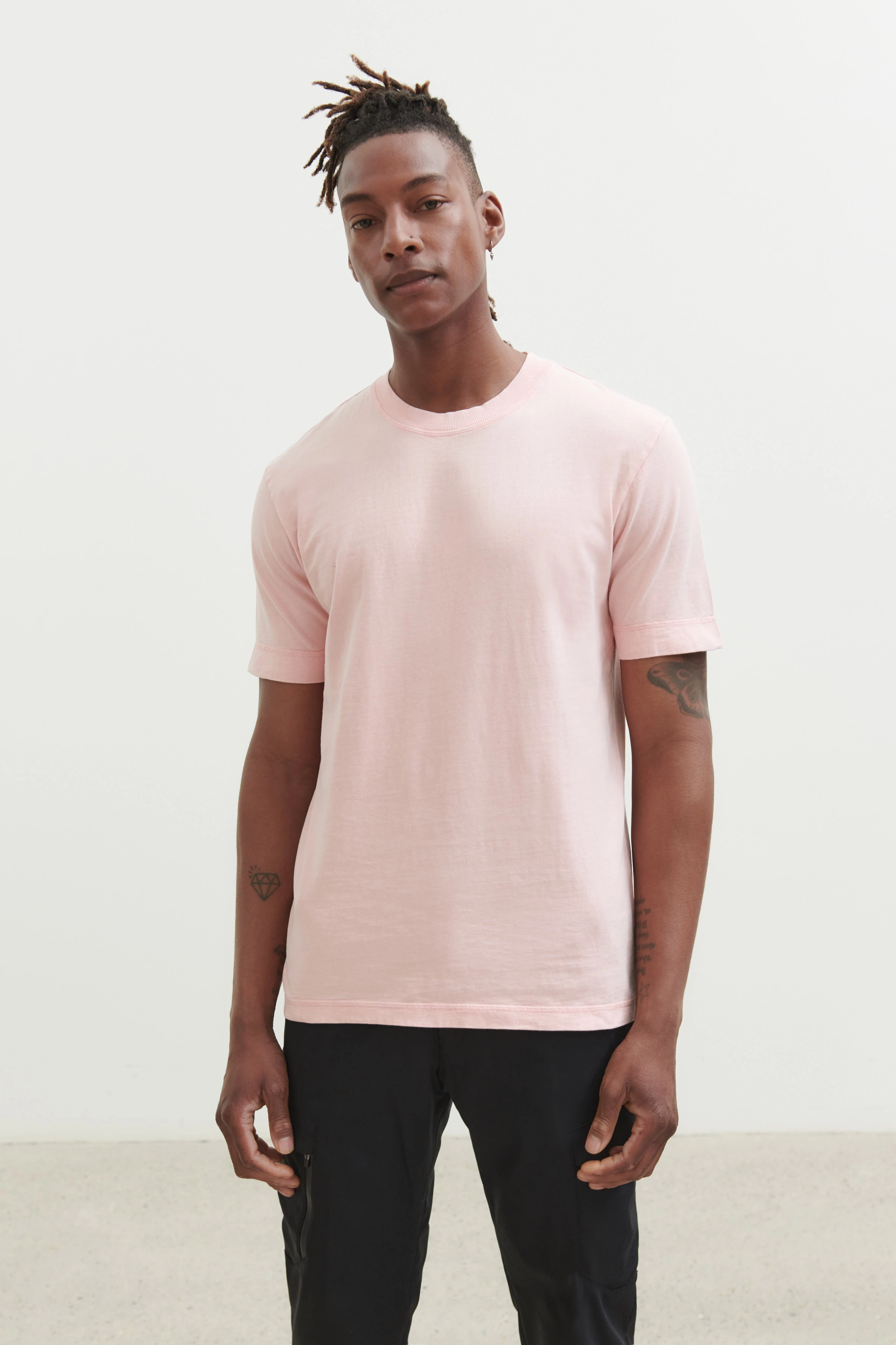 RAPHAEL - T-shirt in washed look - men - pink - Frontansicht