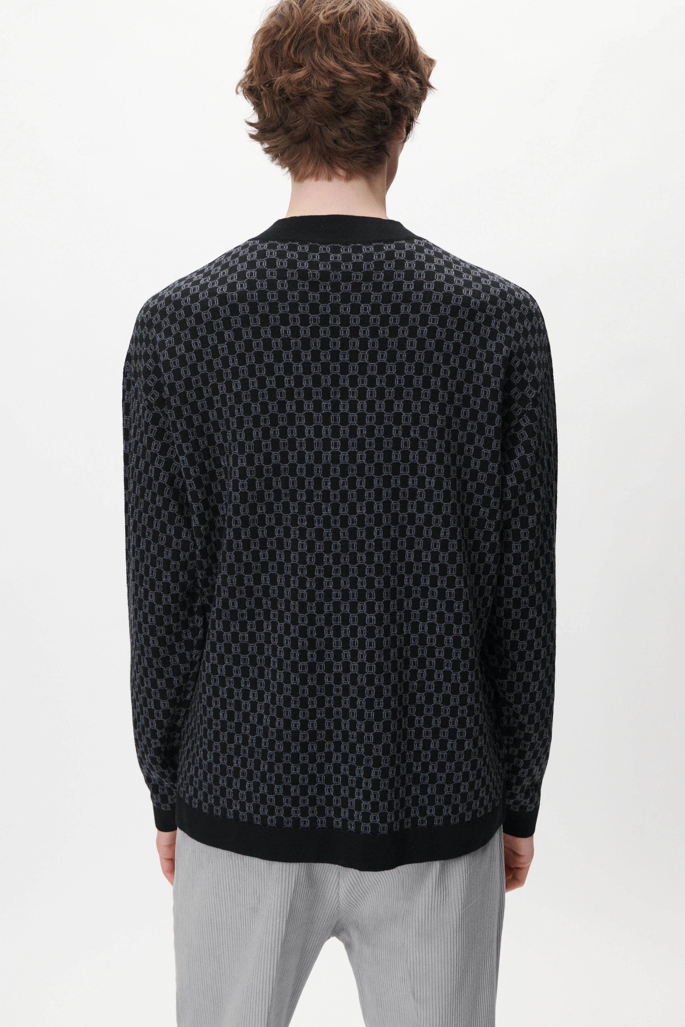 NADIR - Jacquard Cardigan - Herren - schwarz - Rückansicht