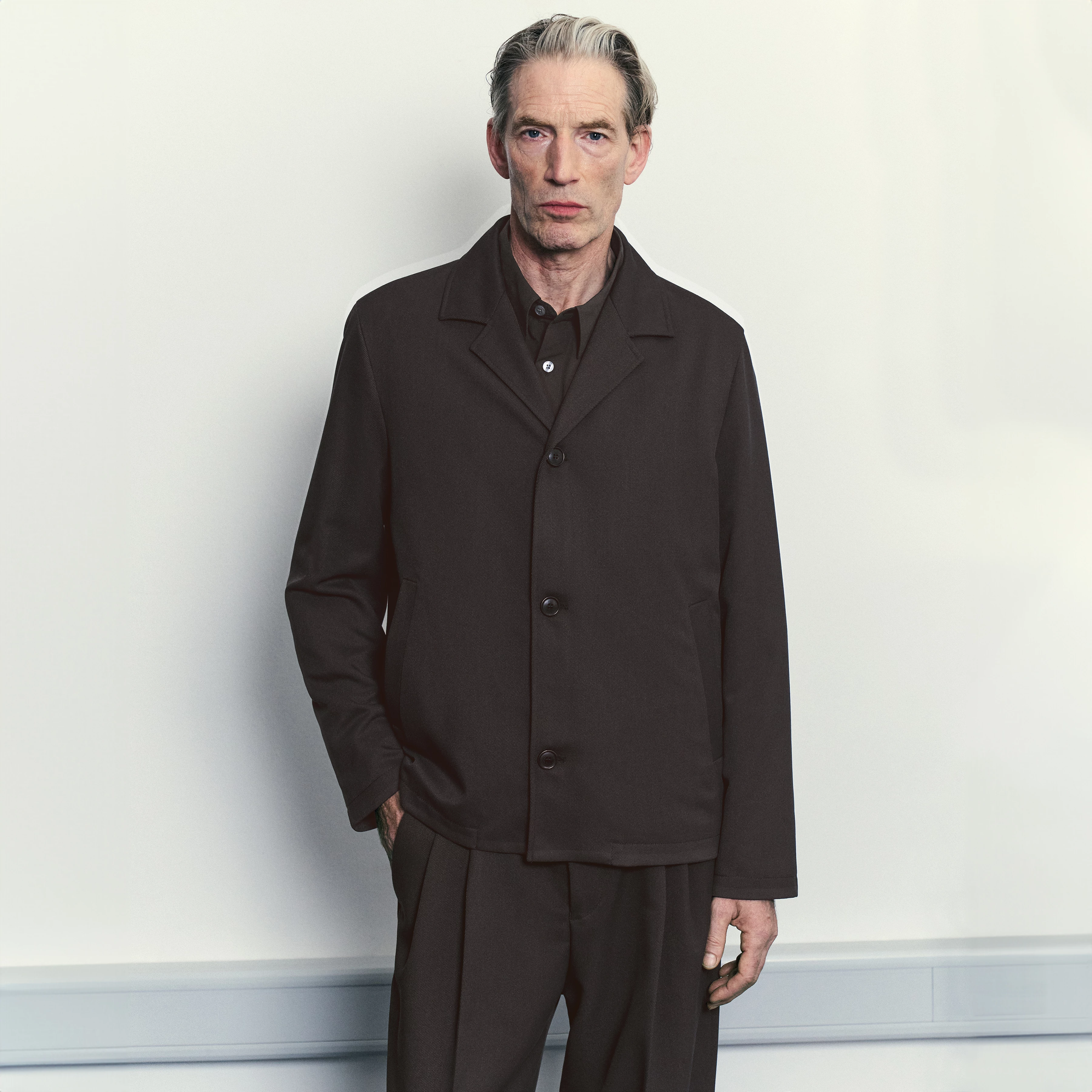 LOUVIN - Regular Fit Twill Jacket - men - brown