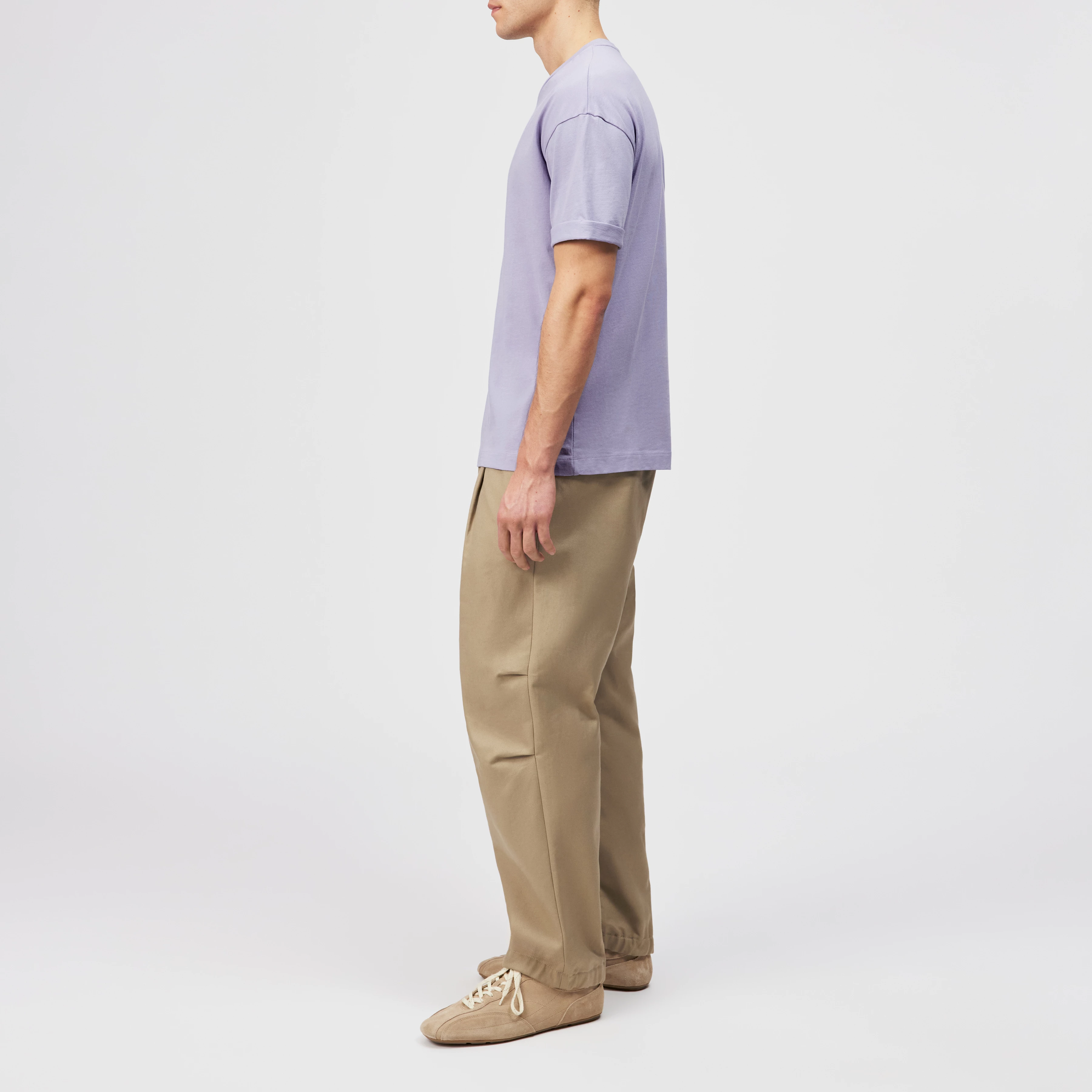 THILO - Relaxed Fit T-Shirt in reiner Baumwolle - Herren - lila - Seitenansicht