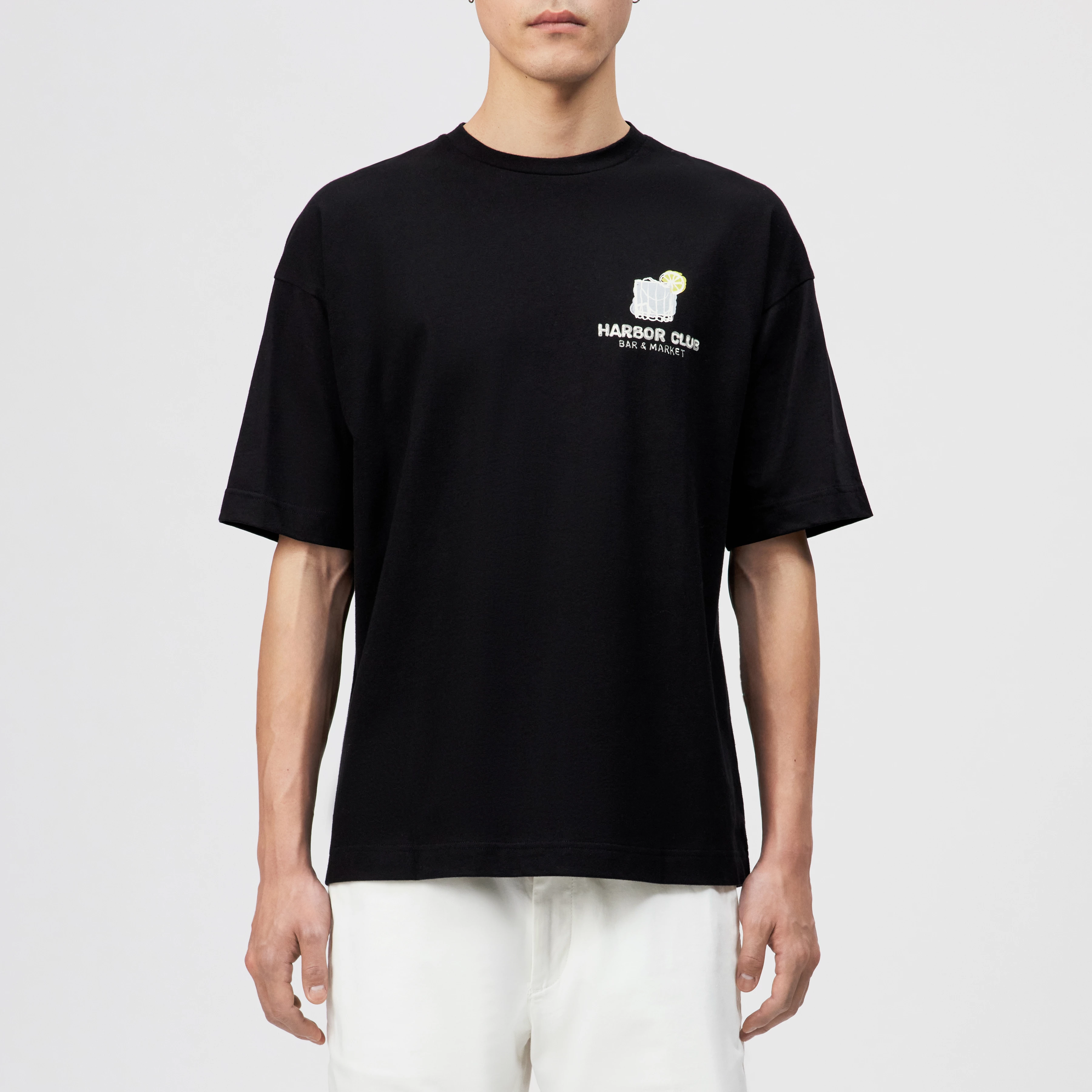 KAYRO_HC - Relaxed Fit T-Shirt in reiner Baumwolle mit Print - Herren - schwarz - Frontansicht