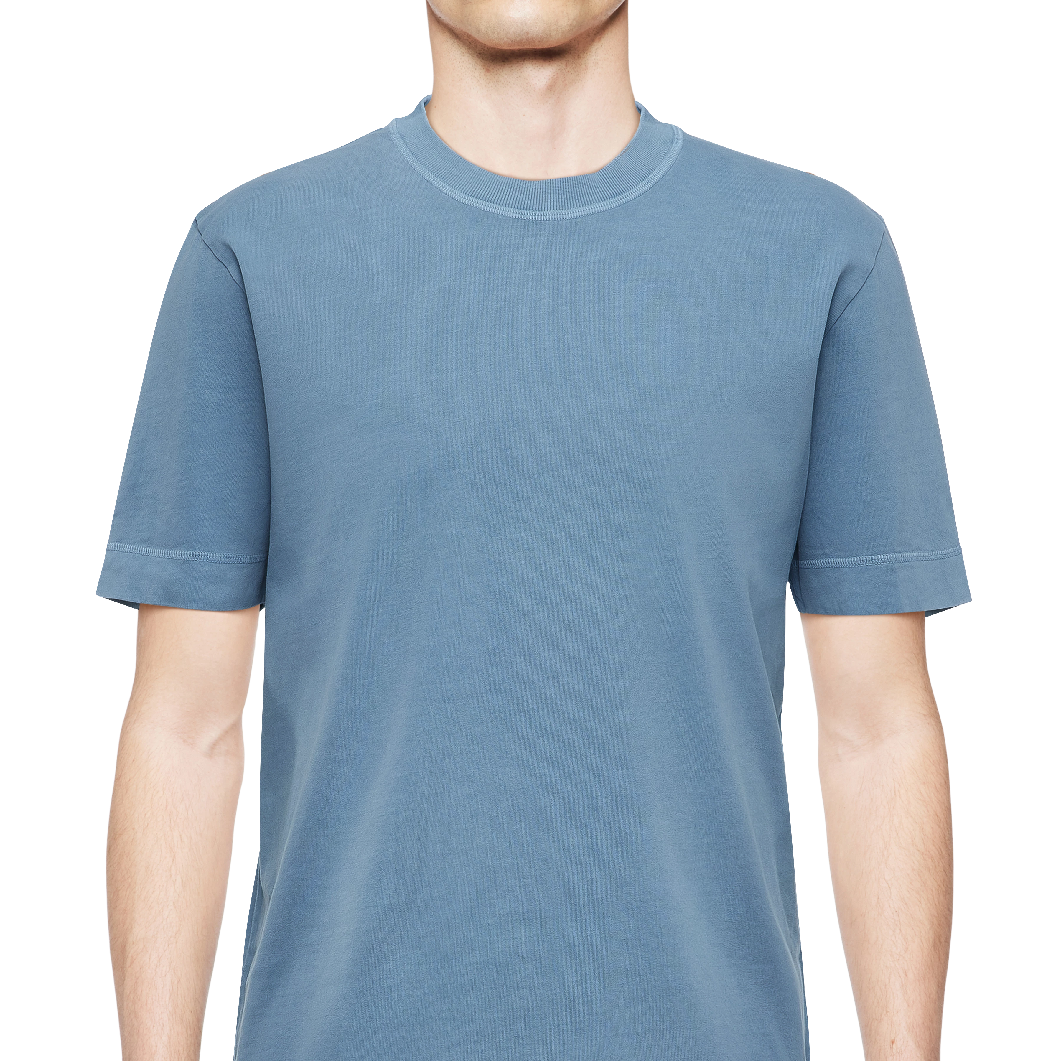 RAPHAEL - T-shirt in washed look - men - blue - Detailansicht am Model
