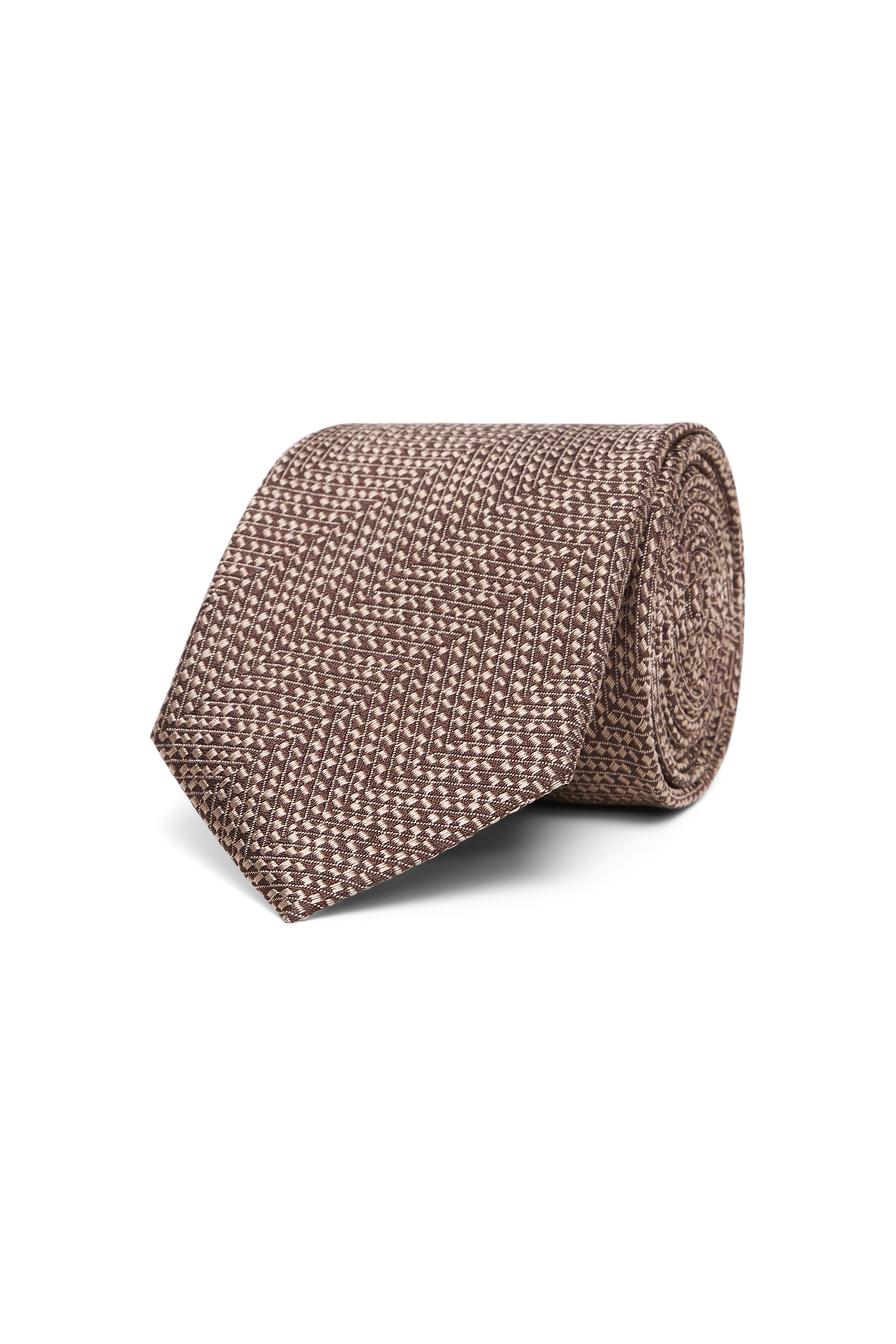 TIE_MODERN - Silk tie - unisex - brown - Freisteller Frontansicht