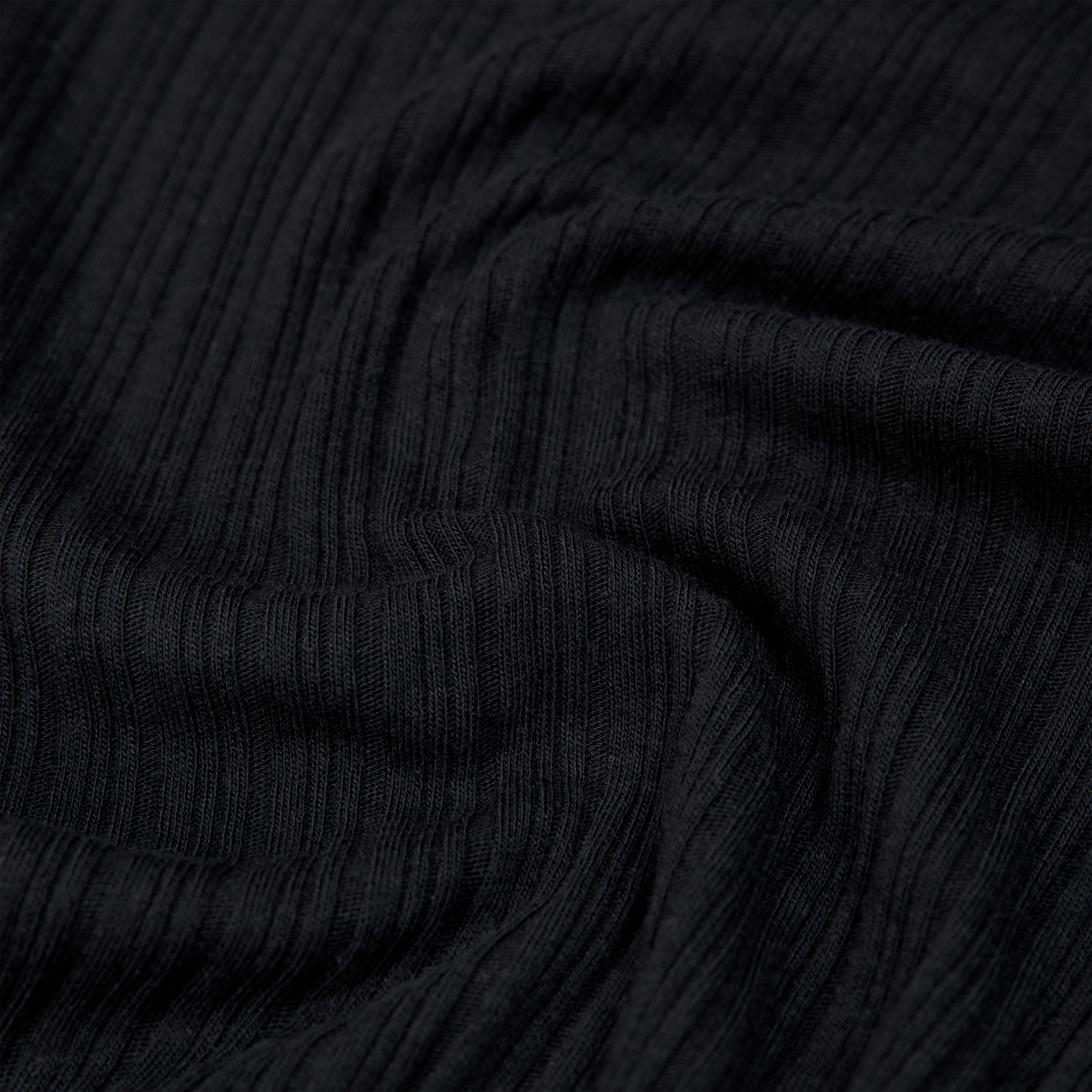 HEJUNO - Verkürztes Longsleeve in Baumwoll-Modal-Mix - Damen - schwarz - Materialbild (B2C)