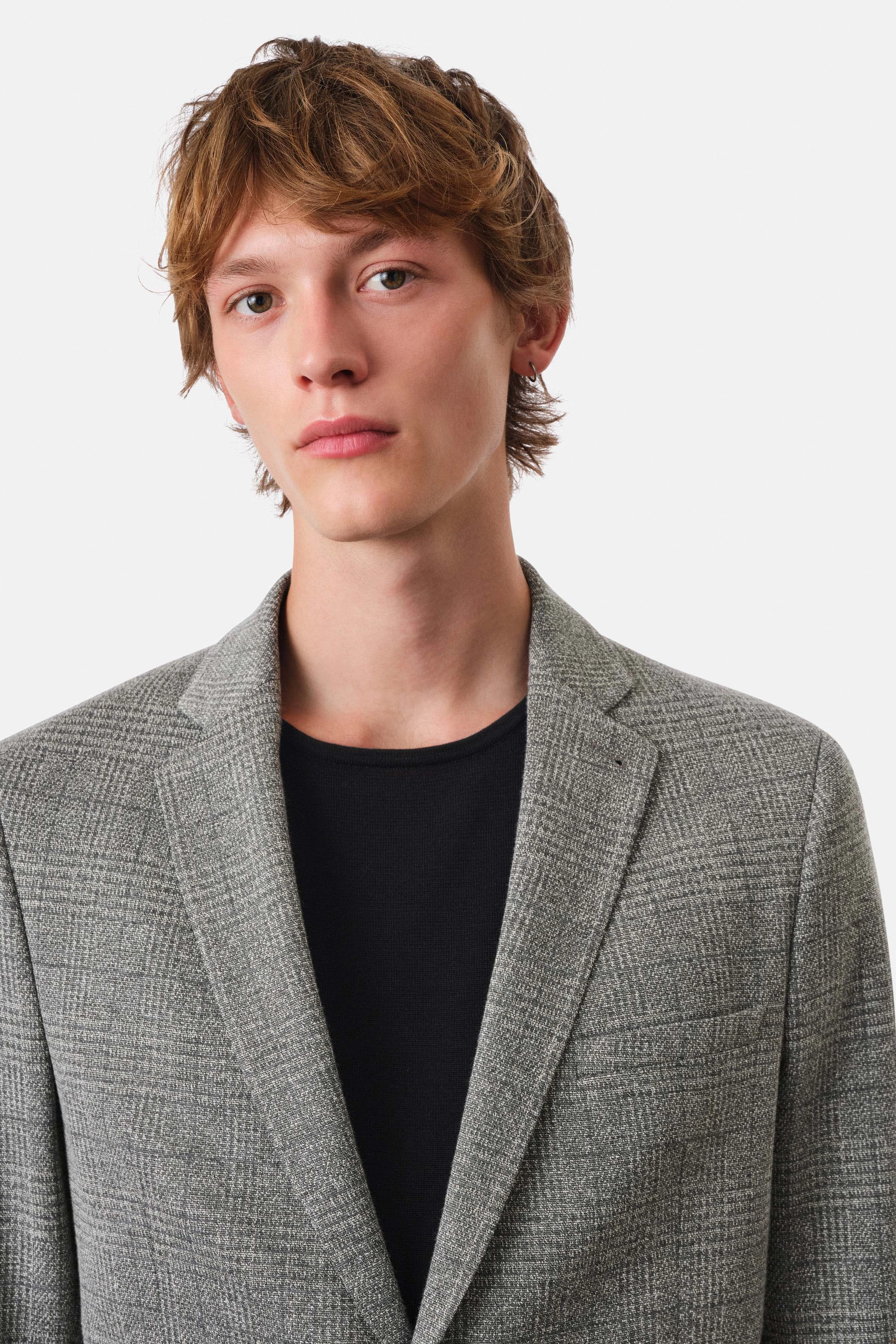 HORLEY - slim fit jacket with drop tail in italian jersey - men - grey - Seitenansicht