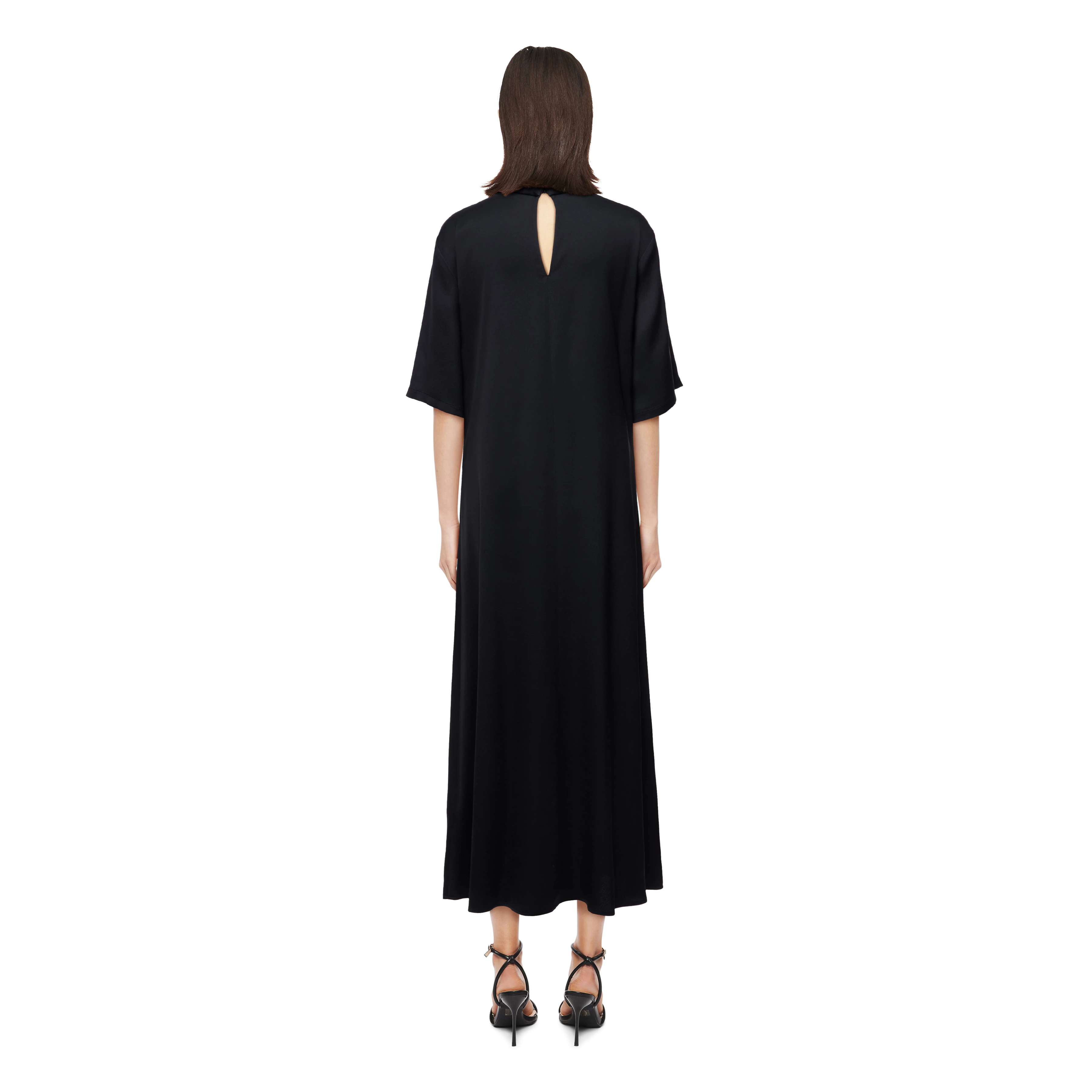 SEIRAH - Kleid in Satin - Damen - schwarz - Rückansicht