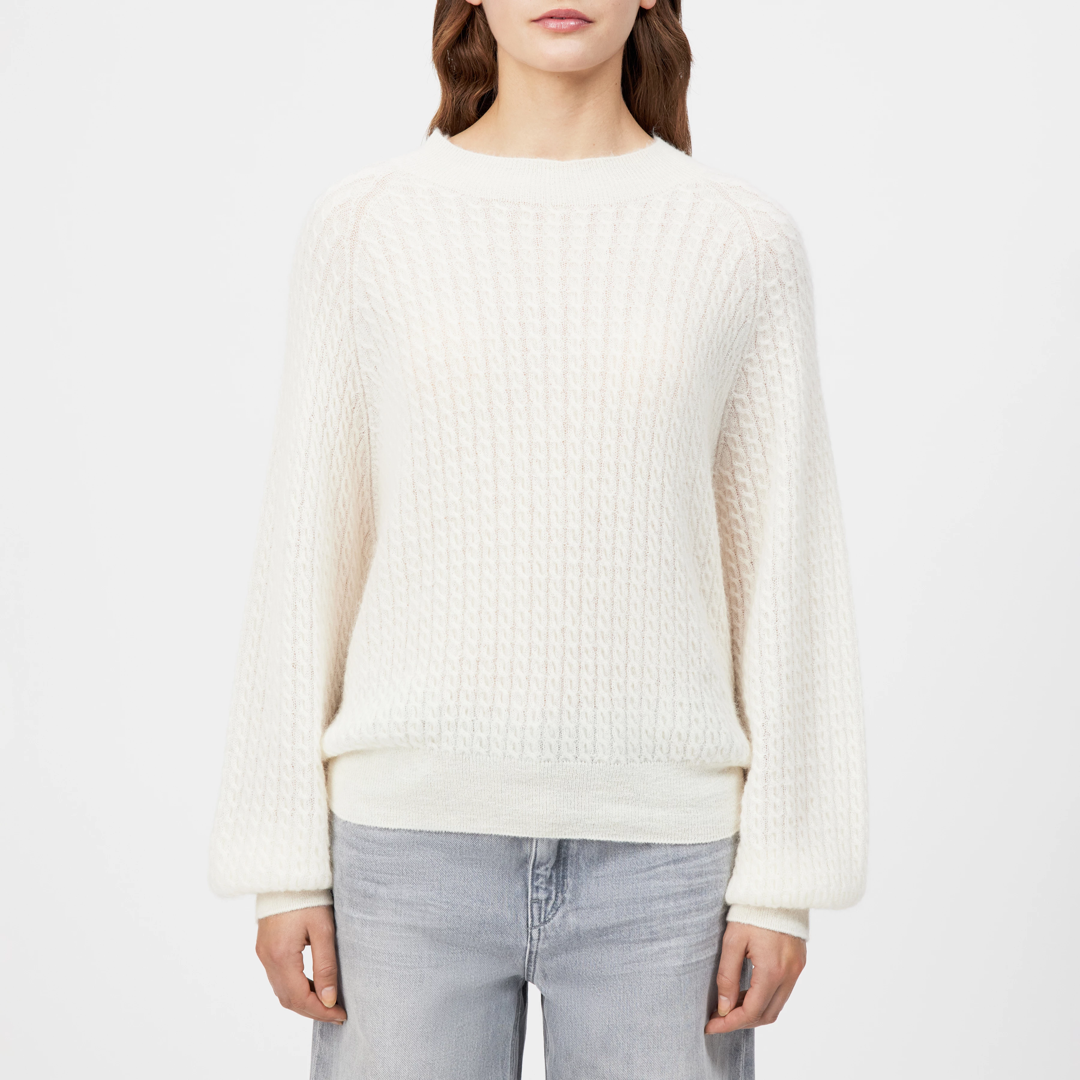 LARELYA_2 - Luxurious Suri alpaca blend jumper - women - off white - Frontansicht