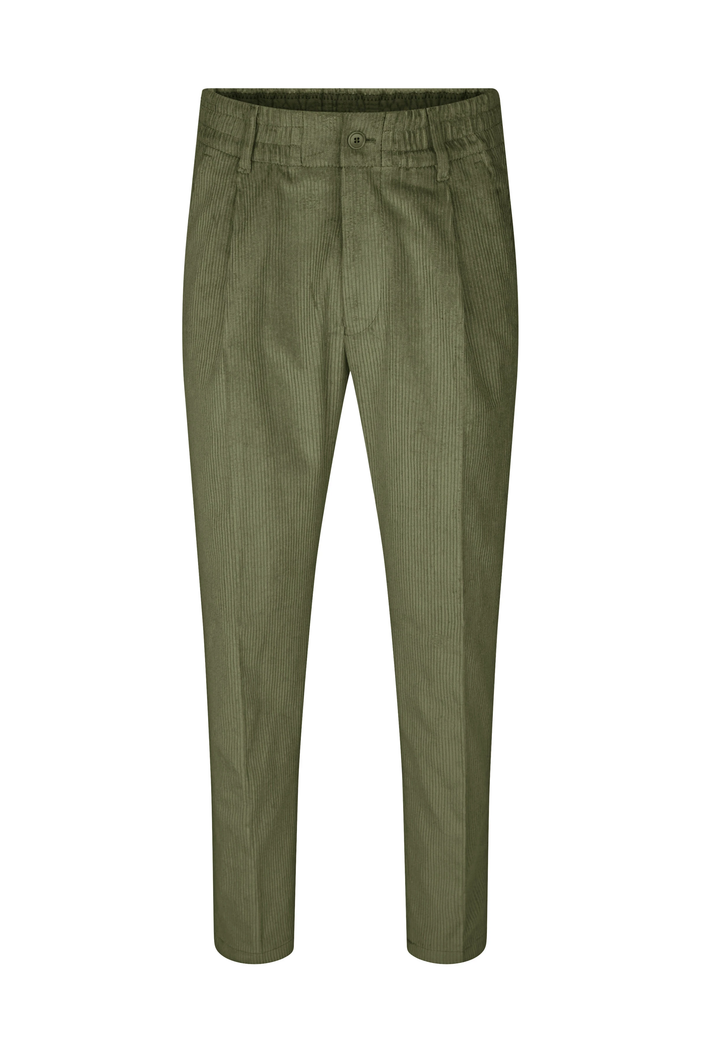 CHASY - casual trousers with pleat in corduroy - men - green - Freisteller Frontansicht