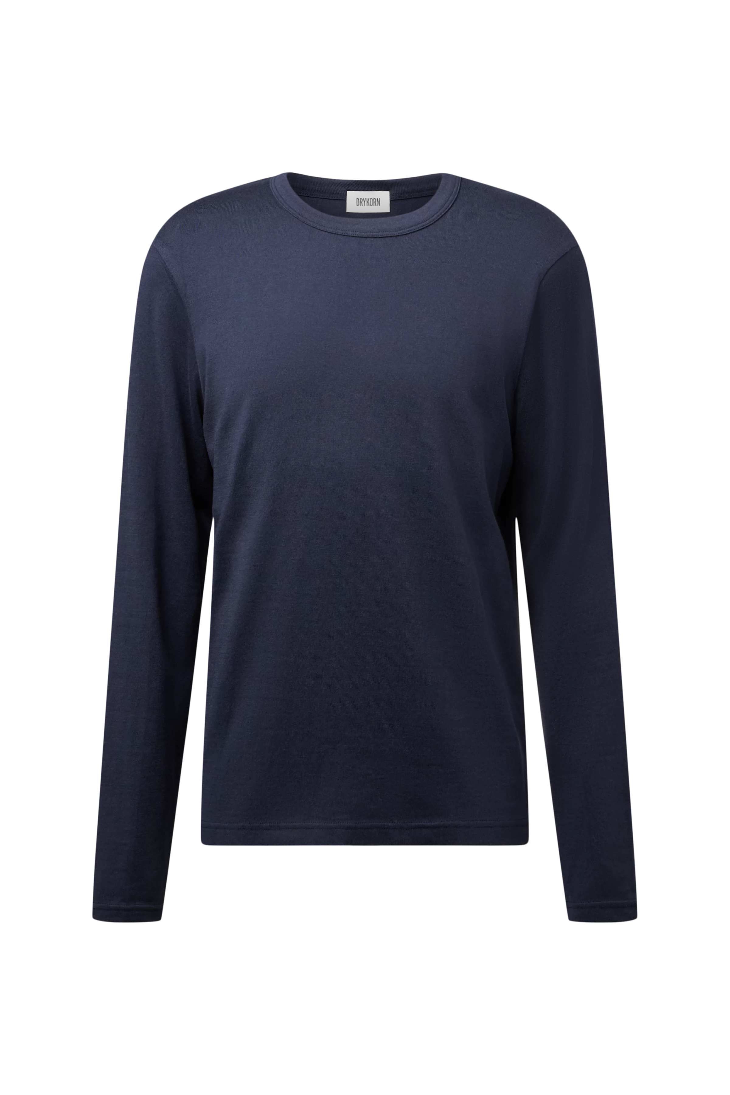 JULIENO_LS - Slim Fit Longsleeve in reiner Baumwolle - Herren - blau - Freisteller Frontansicht