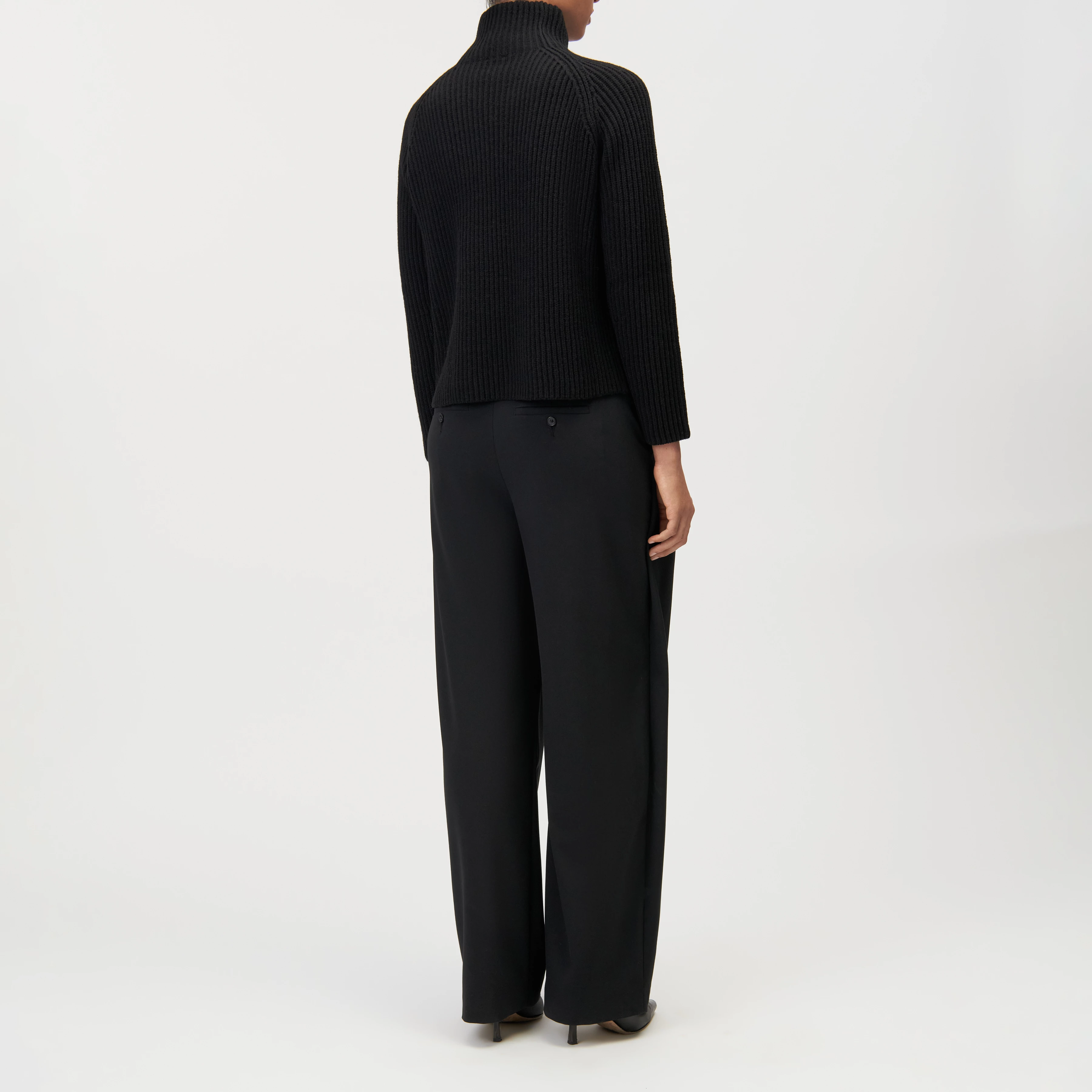 ARWEN - Rollkragenpullover in Woll-Alpakamix - Damen - schwarz - Rückansicht