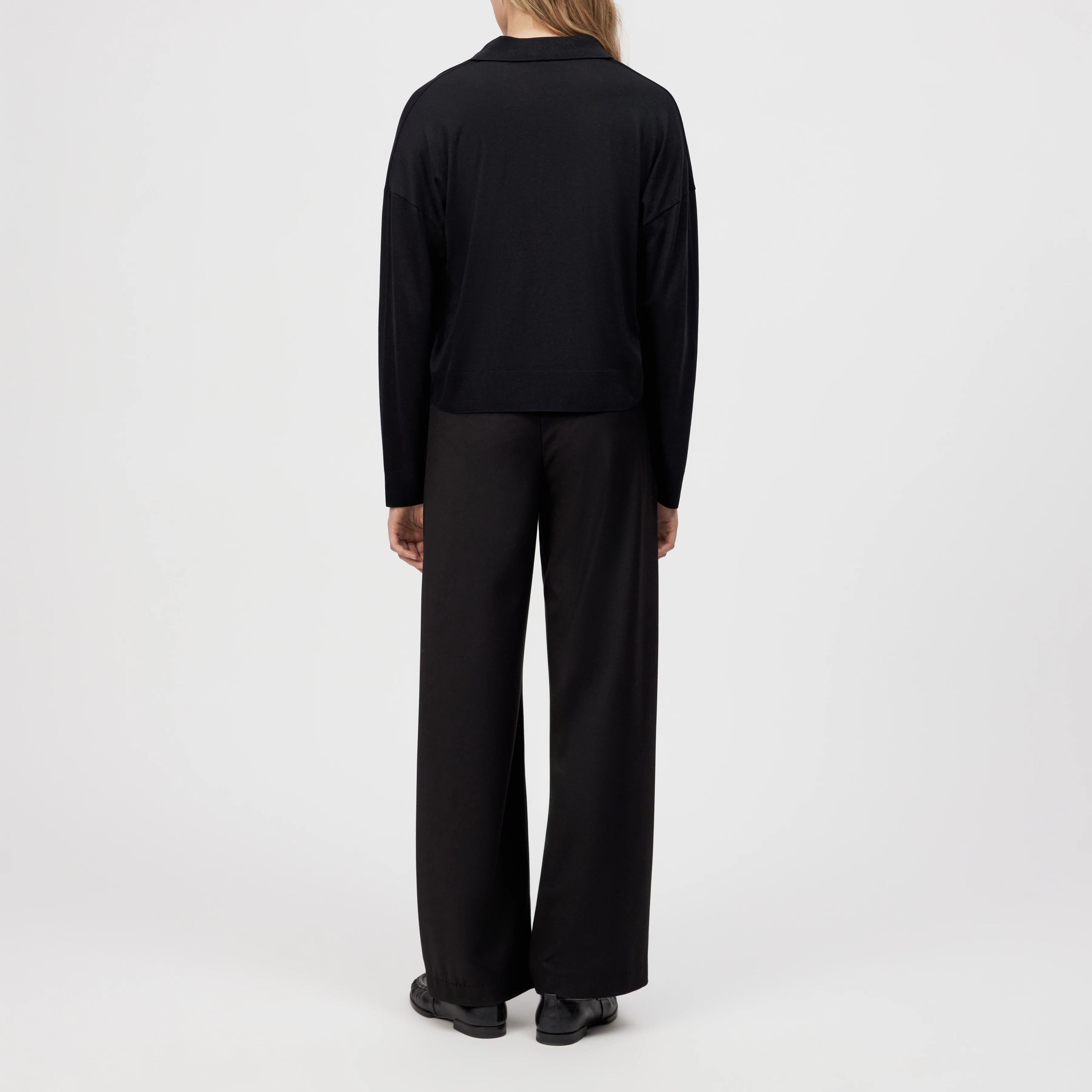 PIRILLA - Longsleeve in Lyocell-Baumwoll-Mix - Damen - schwarz - Rückansicht