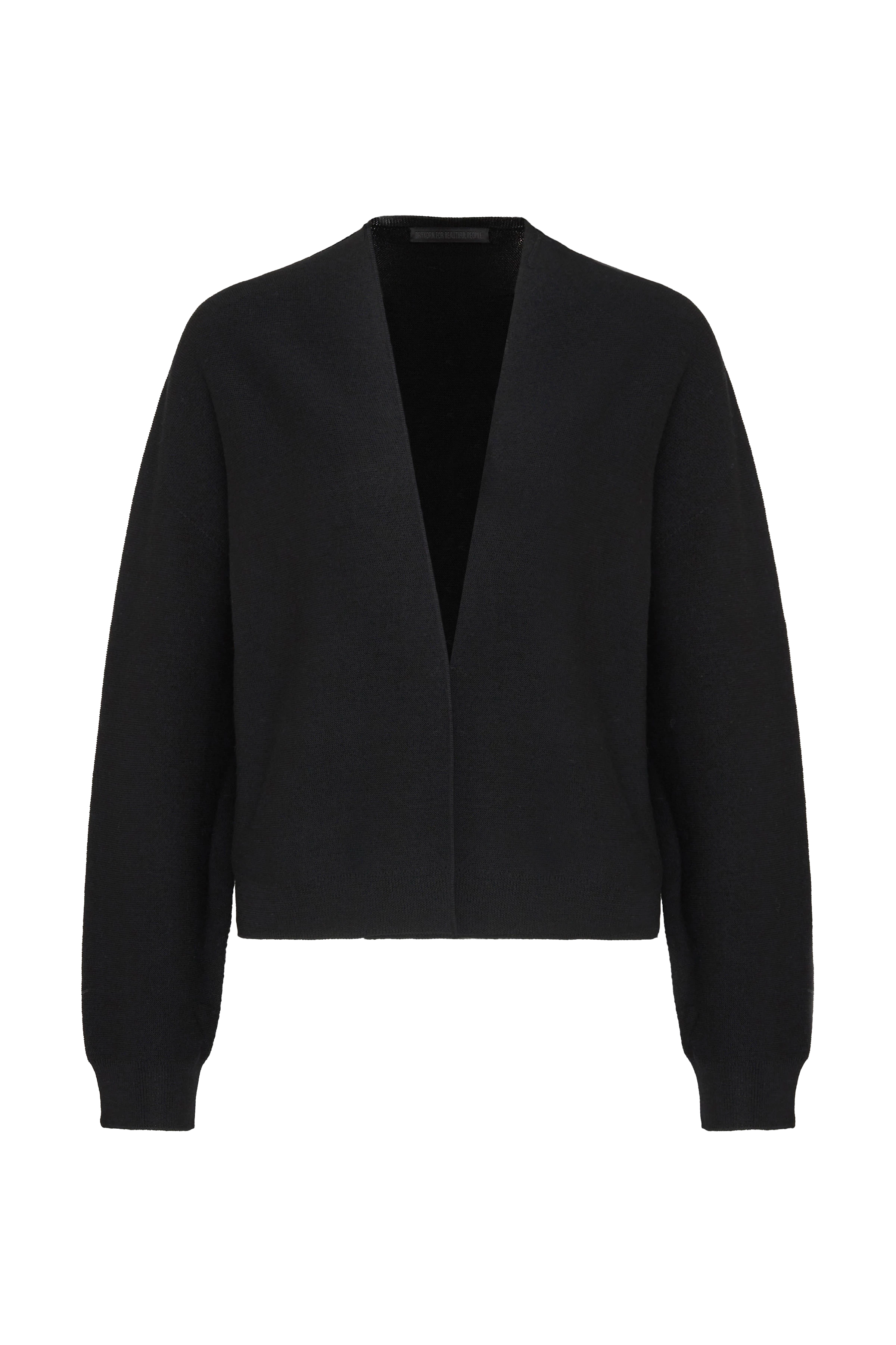 MIRALA - Casual vest van 100% merinowol - dames - zwart - Freisteller Frontansicht