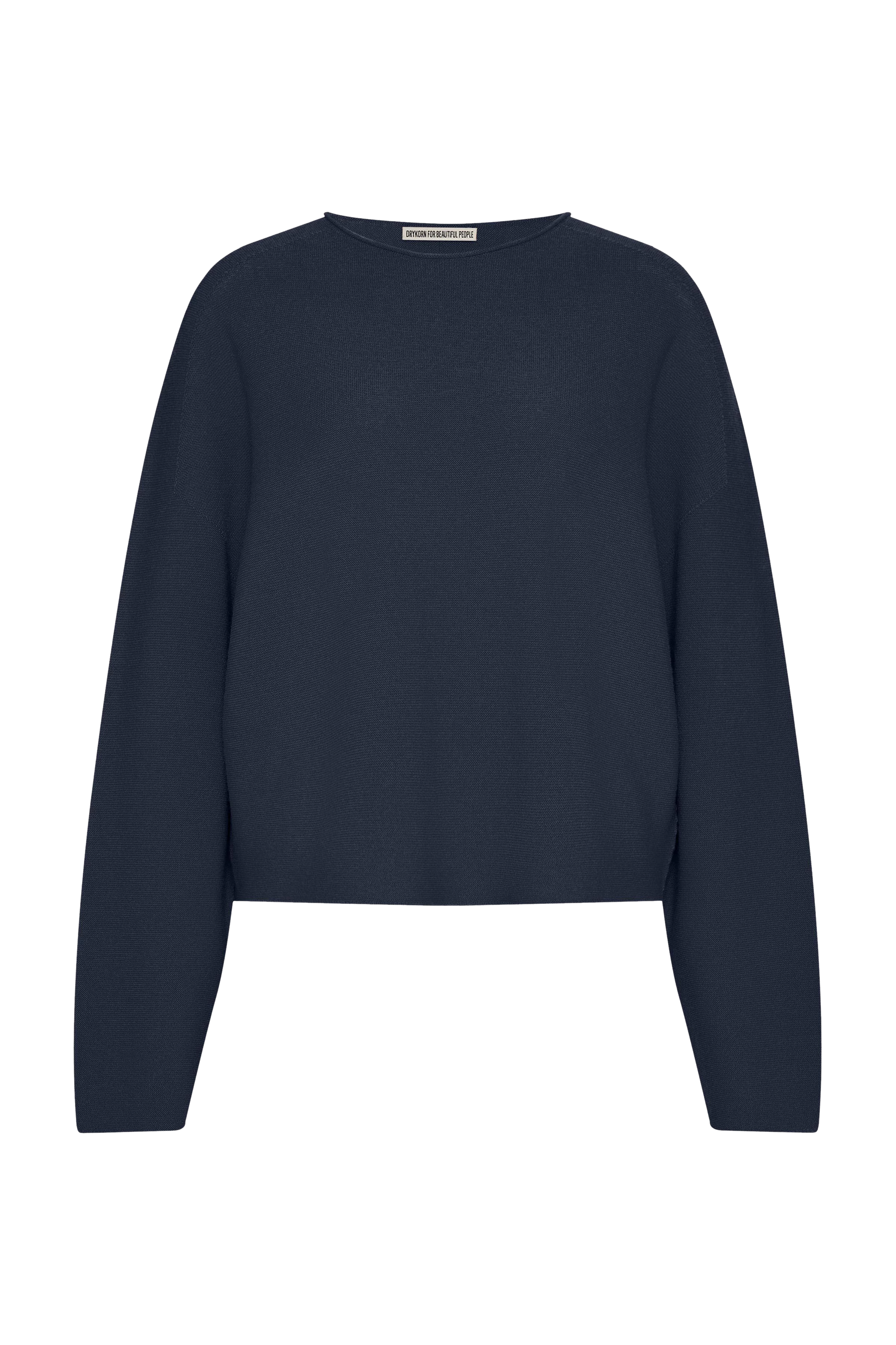 MEAMI - Cropped egg-shape jumper in merino wool - women - blue - Freisteller Frontansicht
