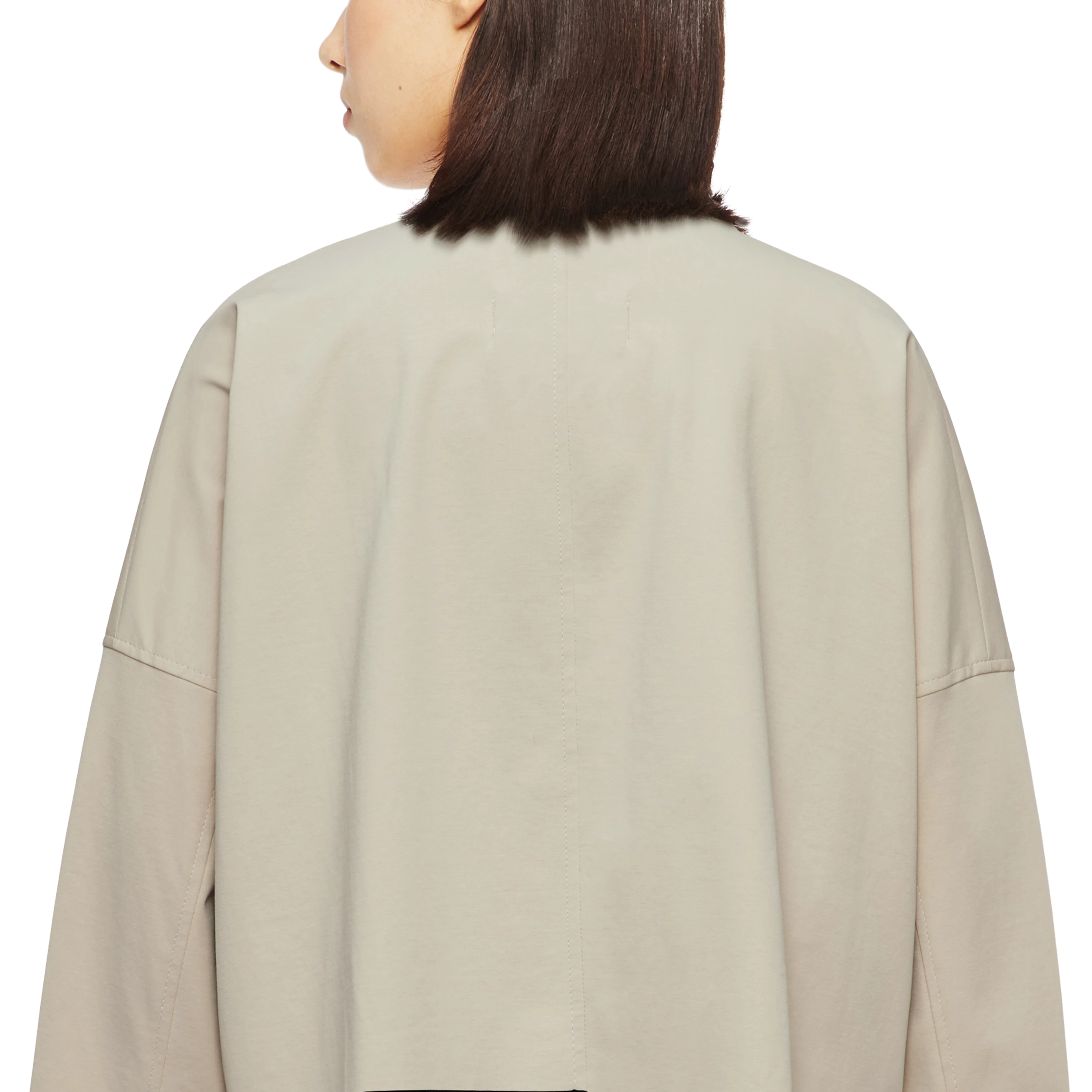 ELSTOW - Oversized jacket in Punto Milano jersey - women - beige - Detailansicht am Model