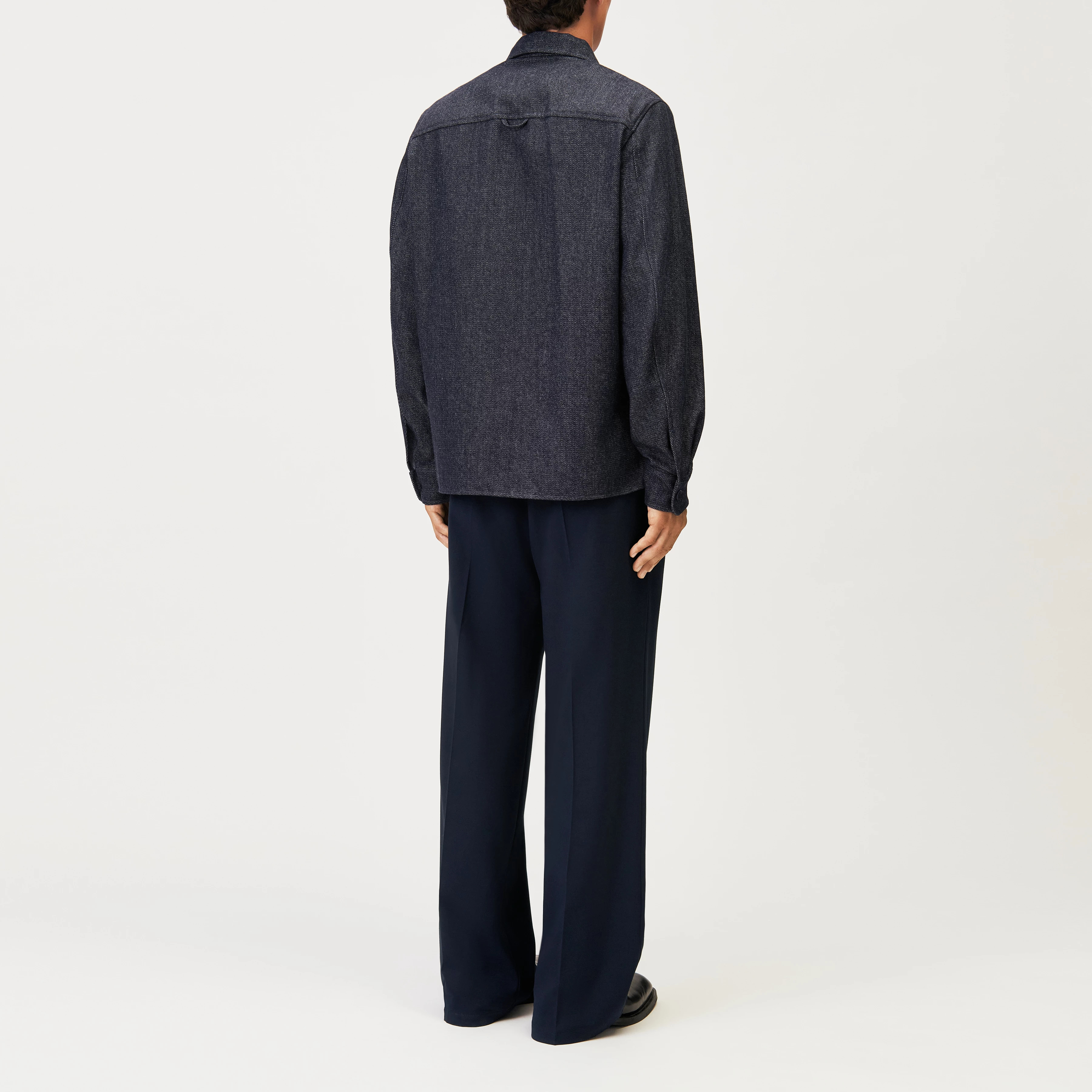 GUNRAY_Z - Relaxed Fit Overshirt in Wool-Cotton Blend - men - blue - Rückansicht