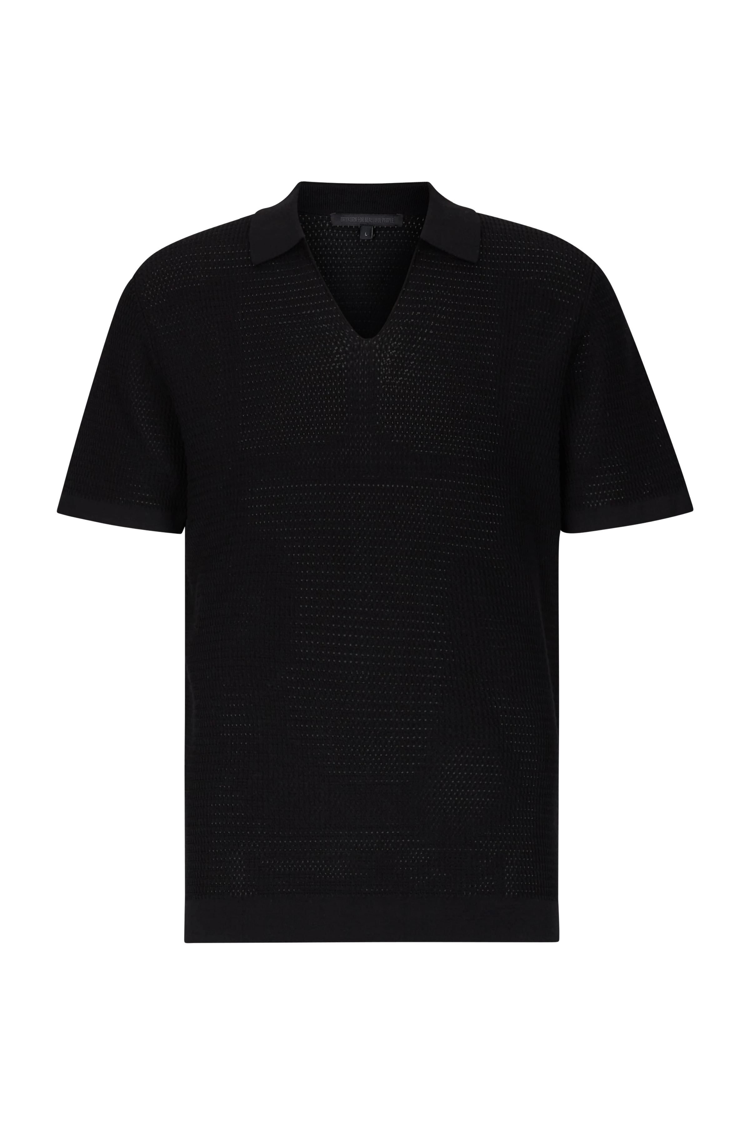 IASPER - knitted polo without button placket in pure cotton - men - Natural Aluminium - Freisteller Frontansicht