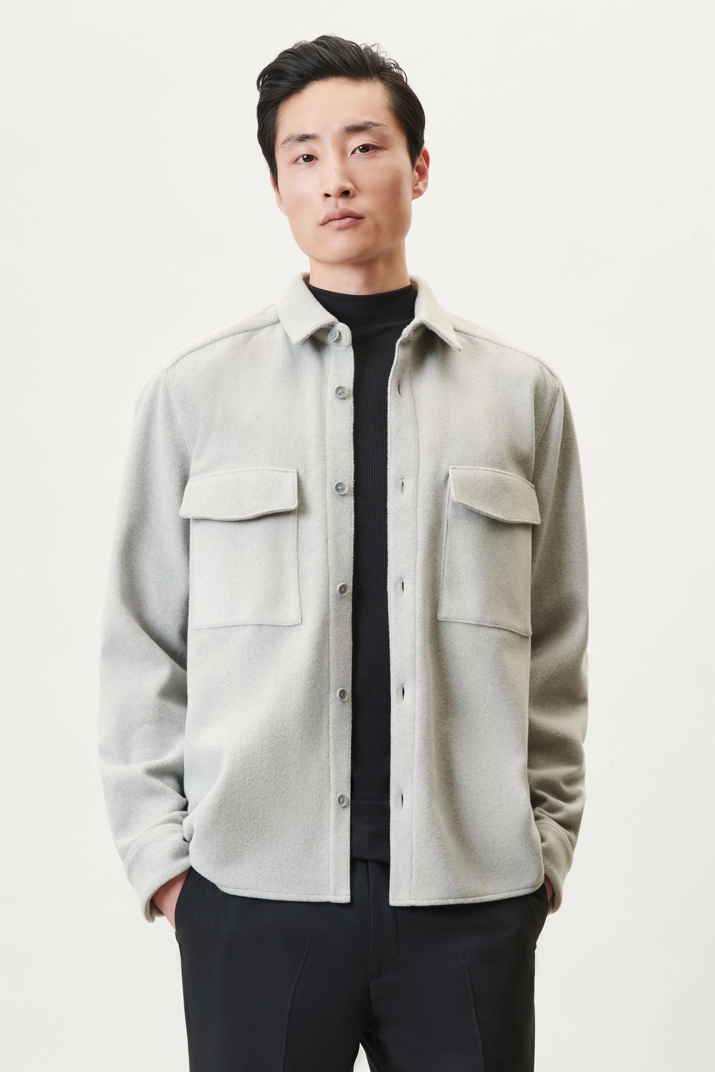 relaxed fit overshirt in fleece