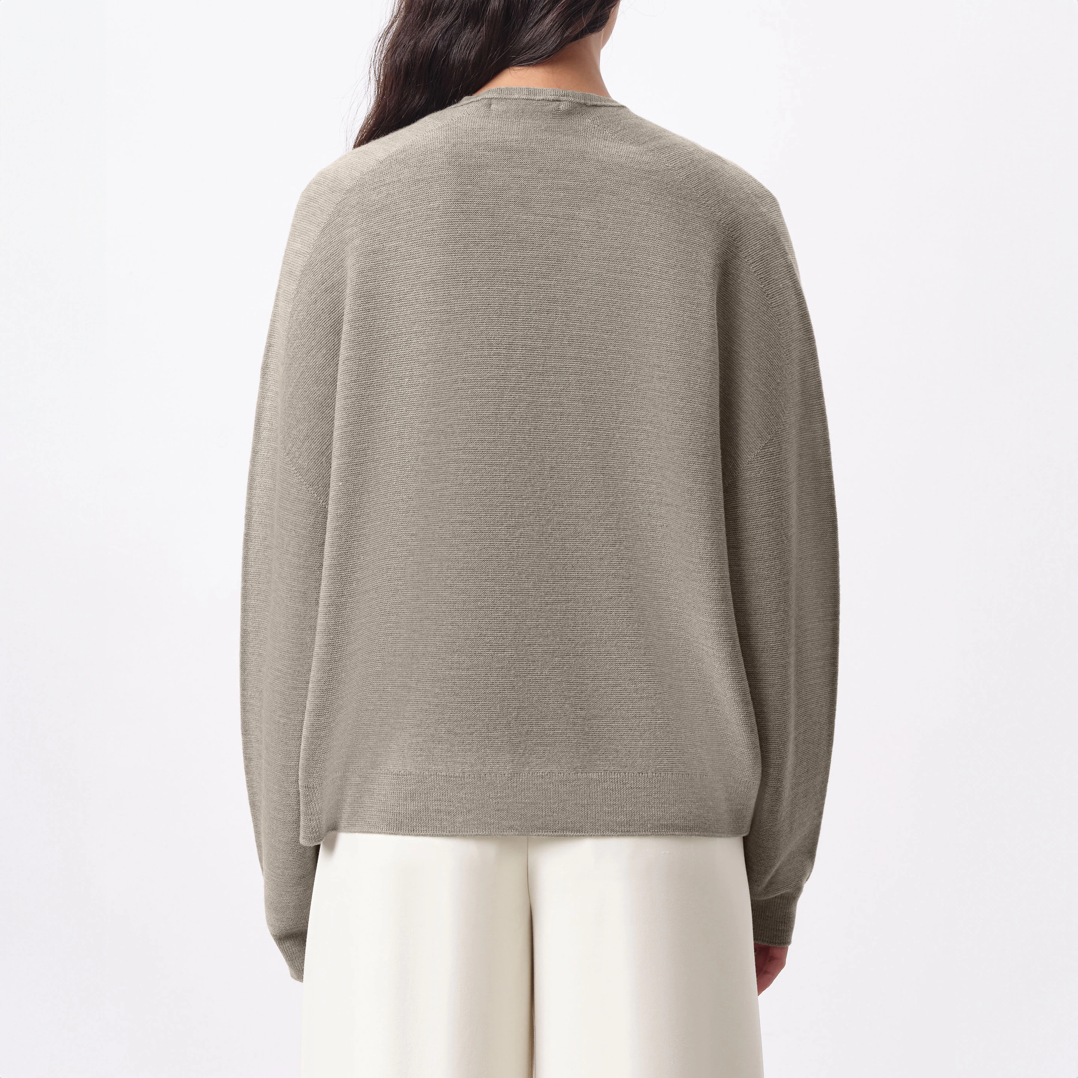 MIRALA - Cardigan en laine mérinos - women - beige - Rückansicht