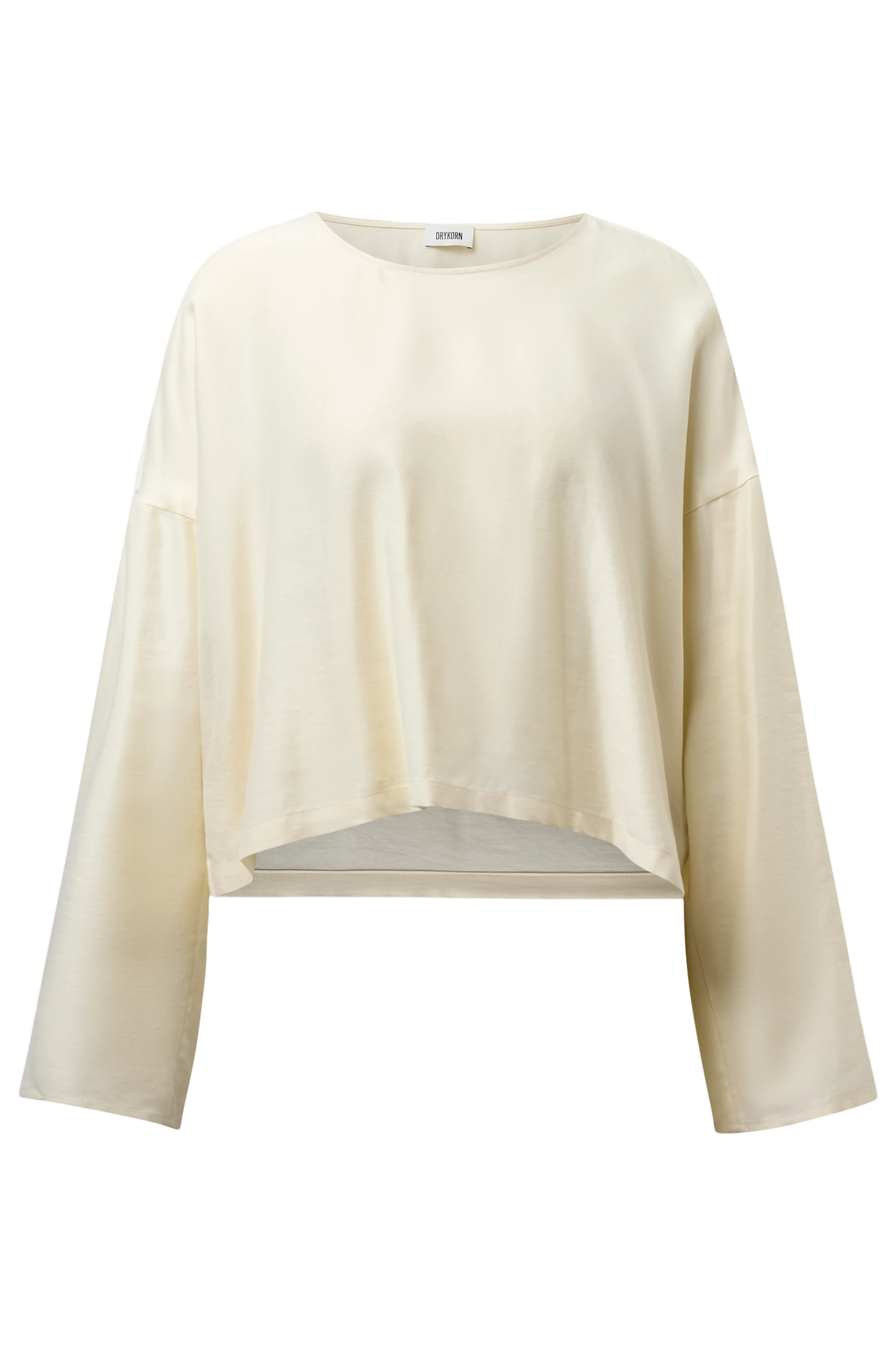 AIMERA - Oversized blouse in fluid satin - women - beige - Freisteller Frontansicht