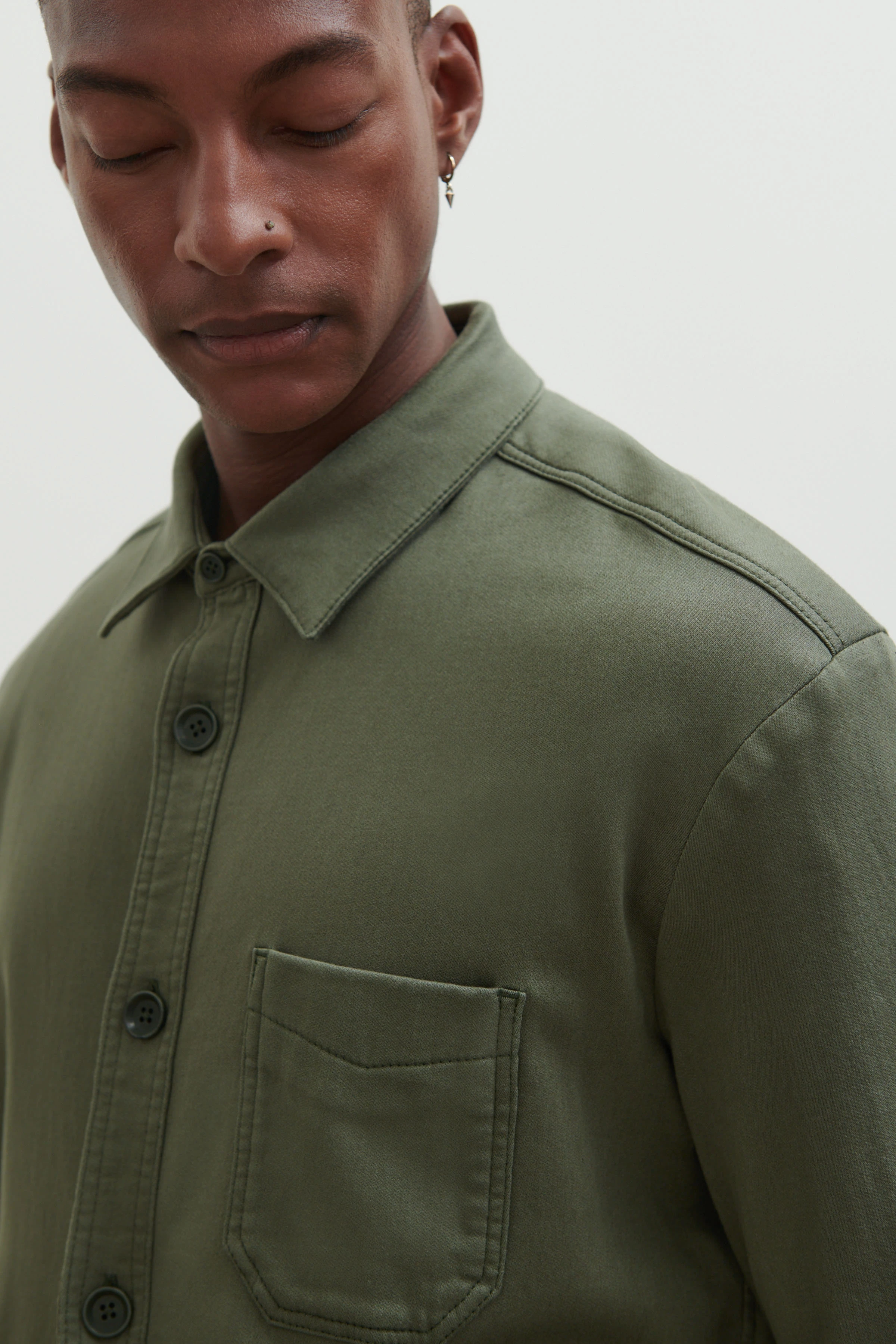 LAWEE_1 - jersey overhemd - heren - groen - Seitenansicht