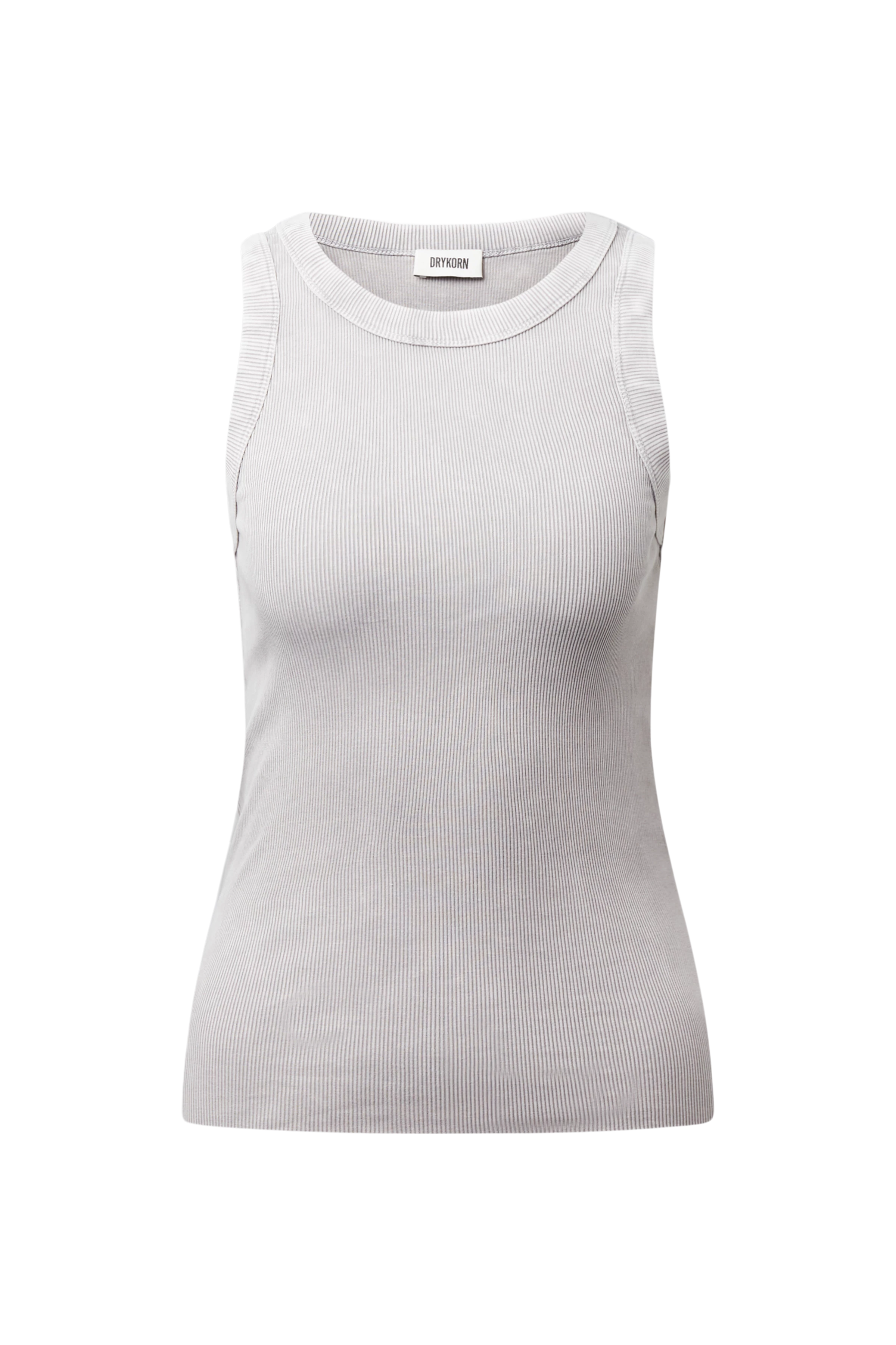 OLINA - Washed cotton round neck tank top - women - grey - Freisteller Frontansicht