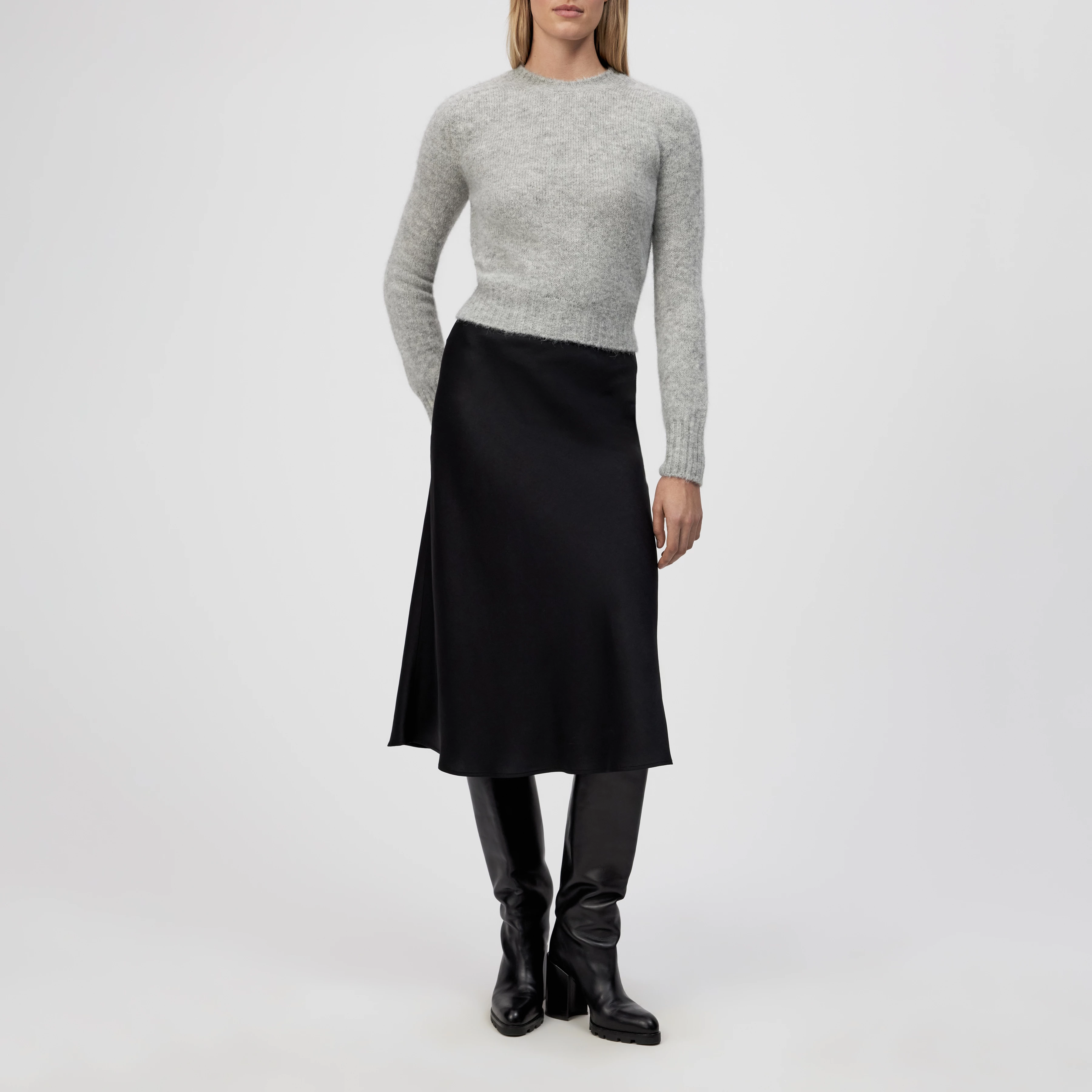 FIDA - Sweater in luxurious alpaca blend - women - grey - Ganzkörper-Frontansicht