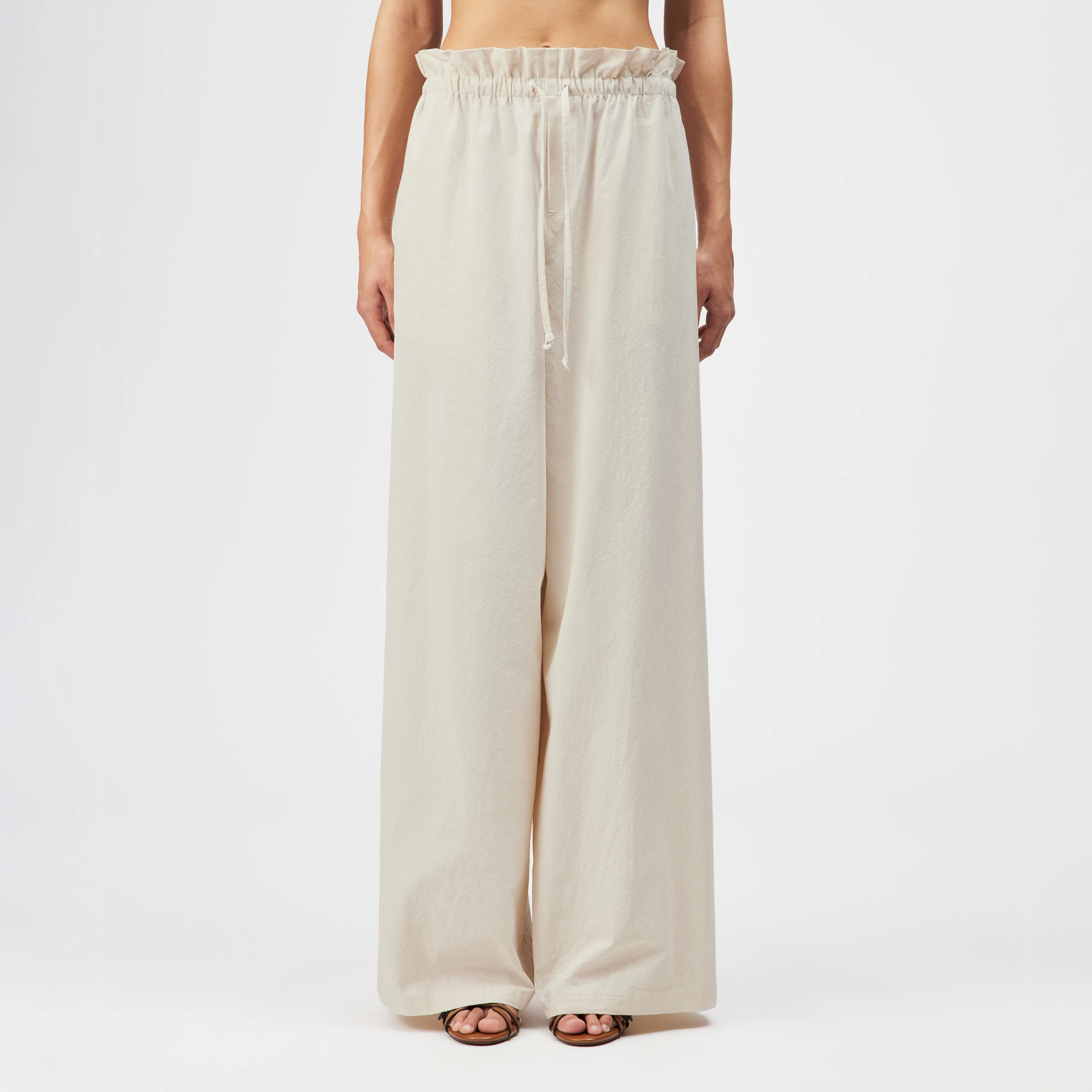 DWINDLE - Pantalon en coton pur. - women - beige - Frontansicht