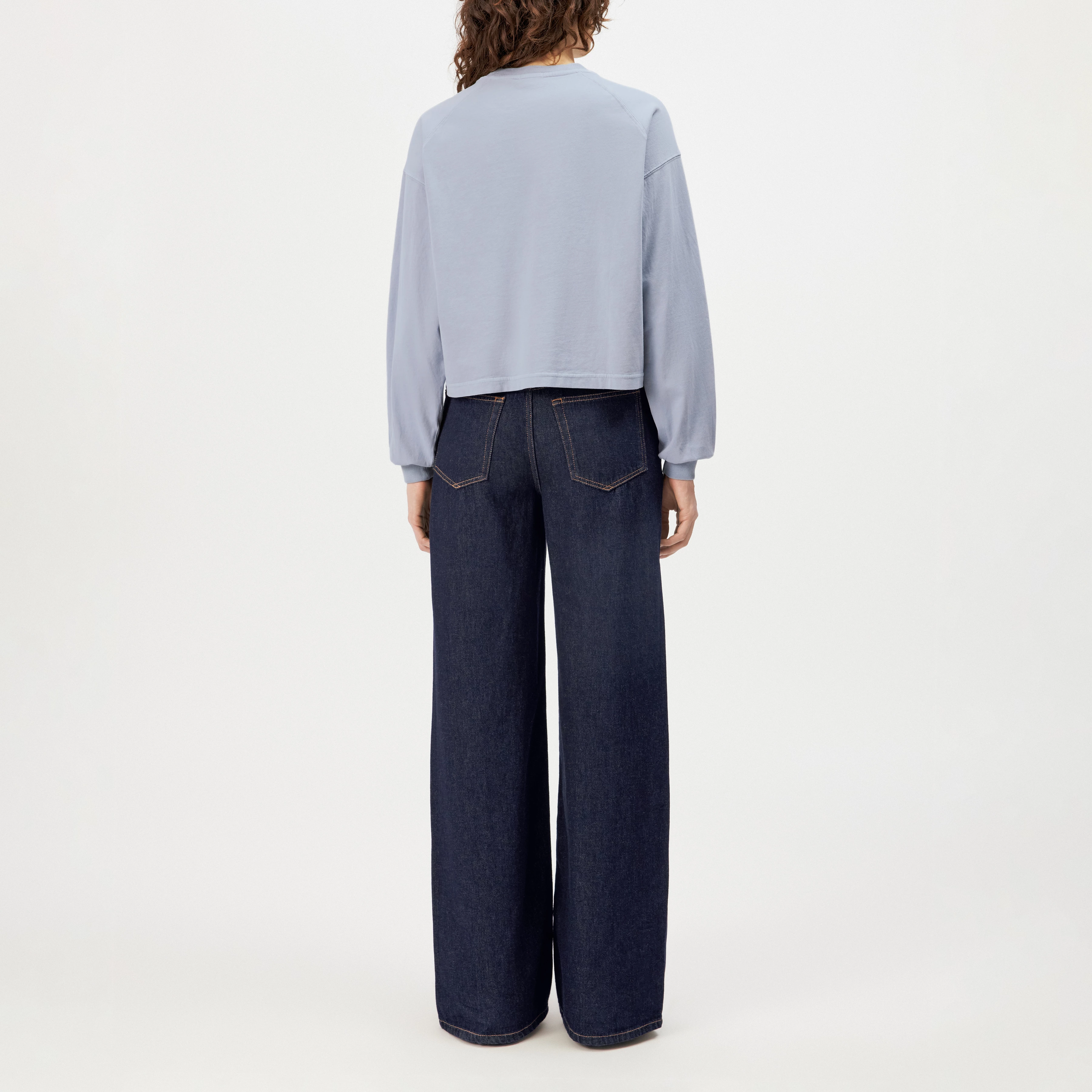 KELAI - Casual relaxed-fit cotton sweatshirt - women - blue - Rückansicht