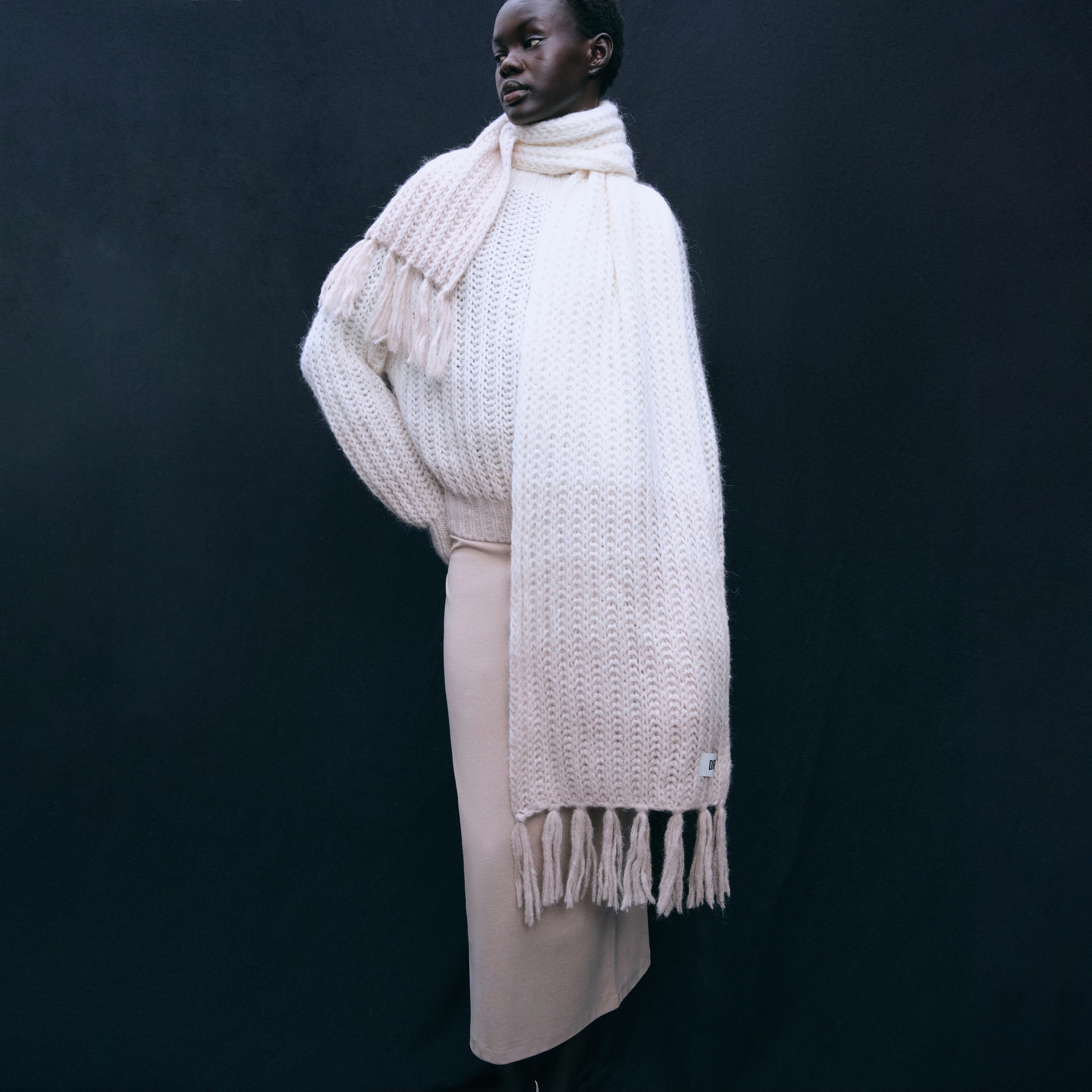 RISHA - Sjaal van luxe suri-alpacamix - unisex - off white