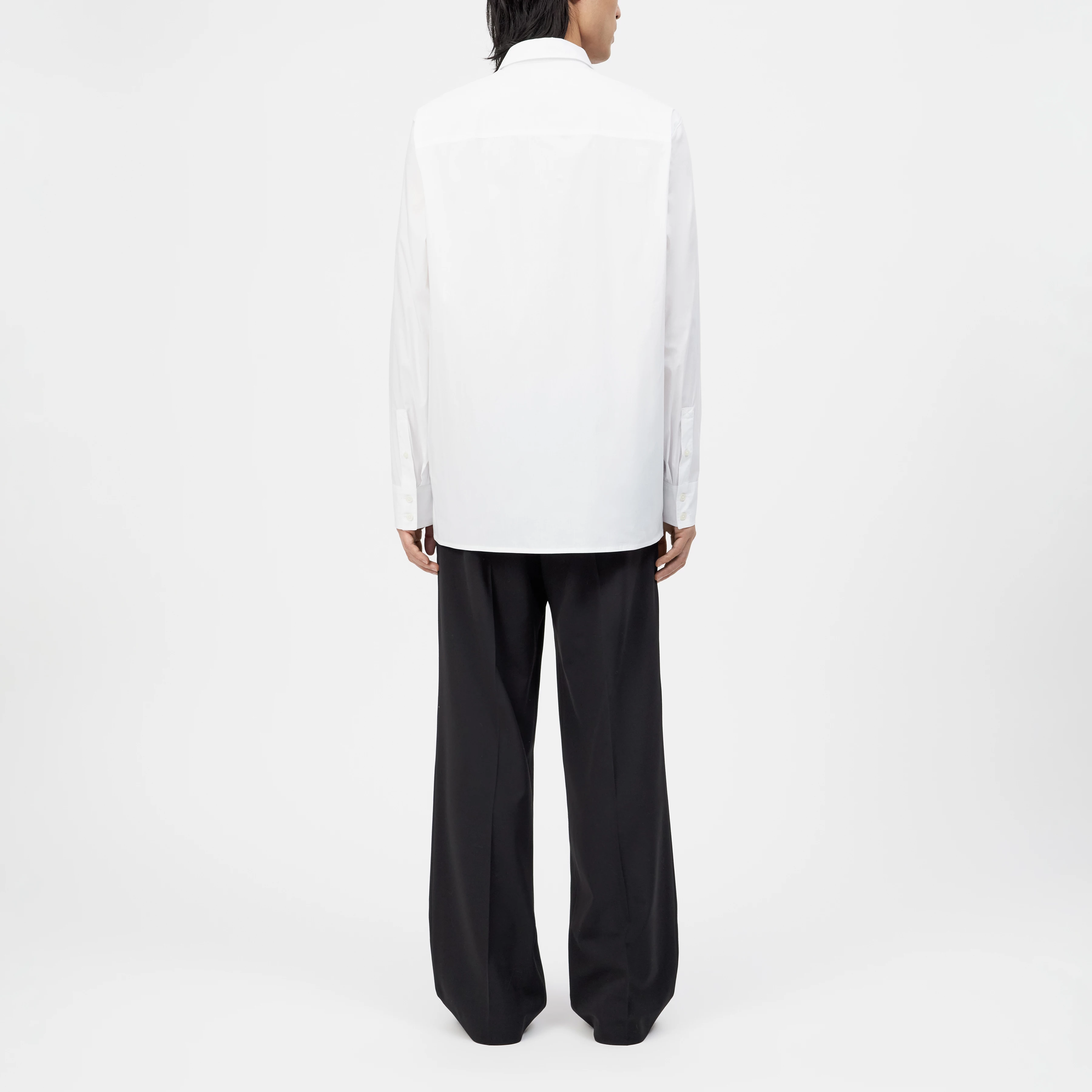 GAUNT - Klassisches Langarmhemd in Baumwolle-Mix - Herren - weiß - Rückansicht