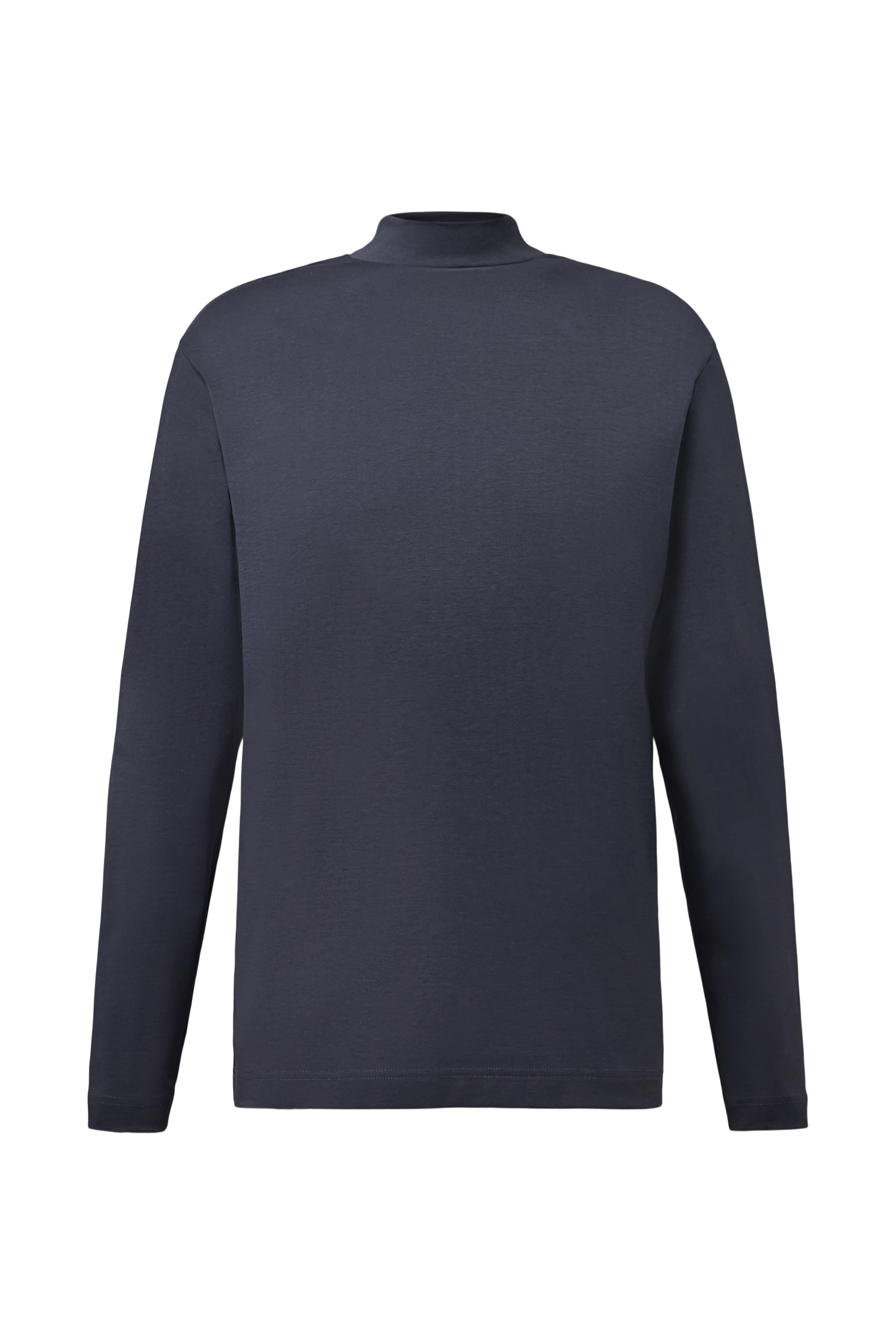 MORITZO - Long-sleeved top with stand-up collar in stretch cotton - men - grey - Freisteller Frontansicht